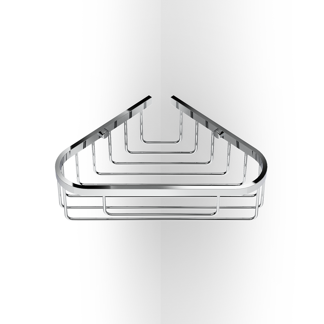 chrome shower basket