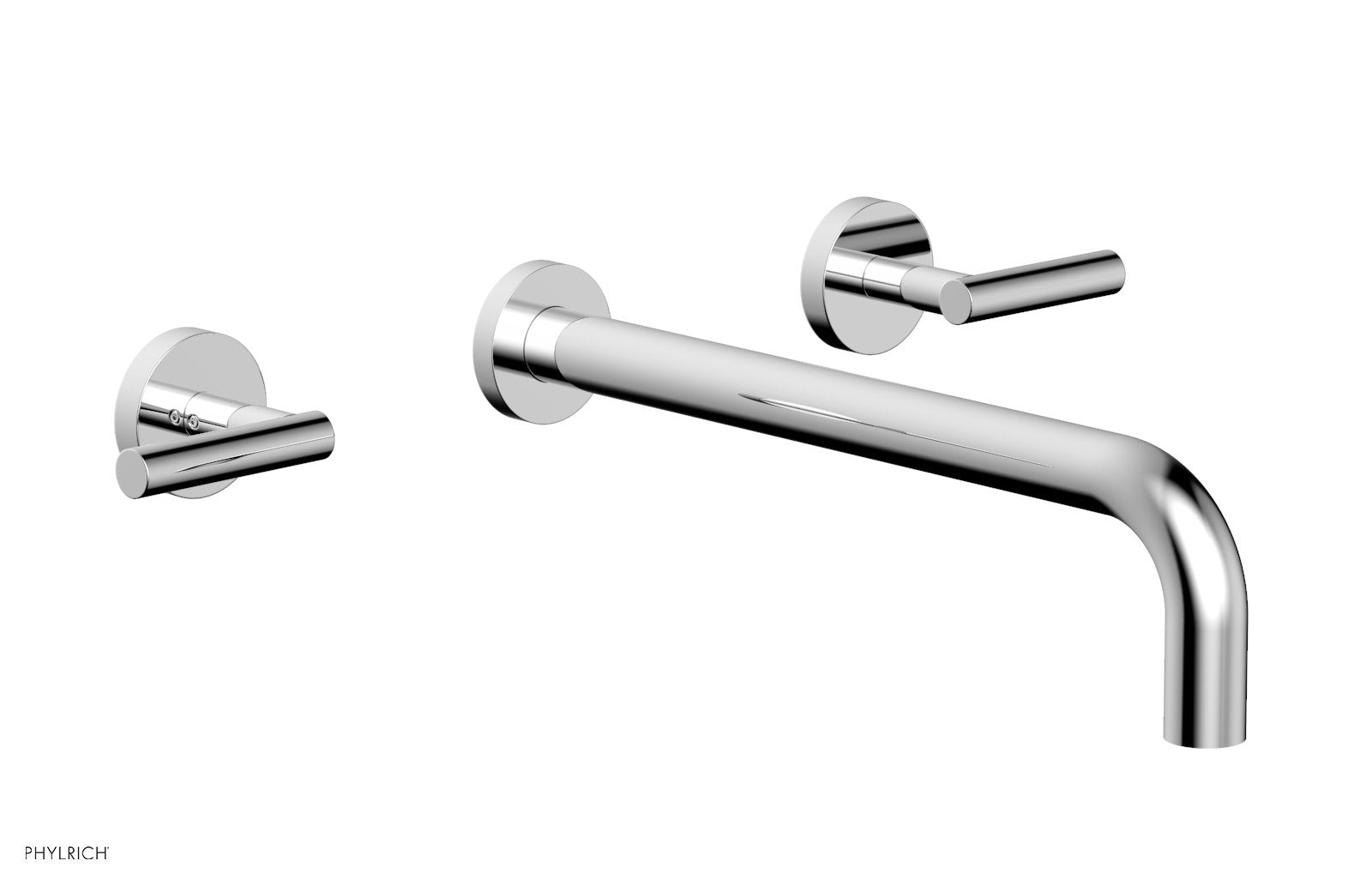 polished chrome wall tub set