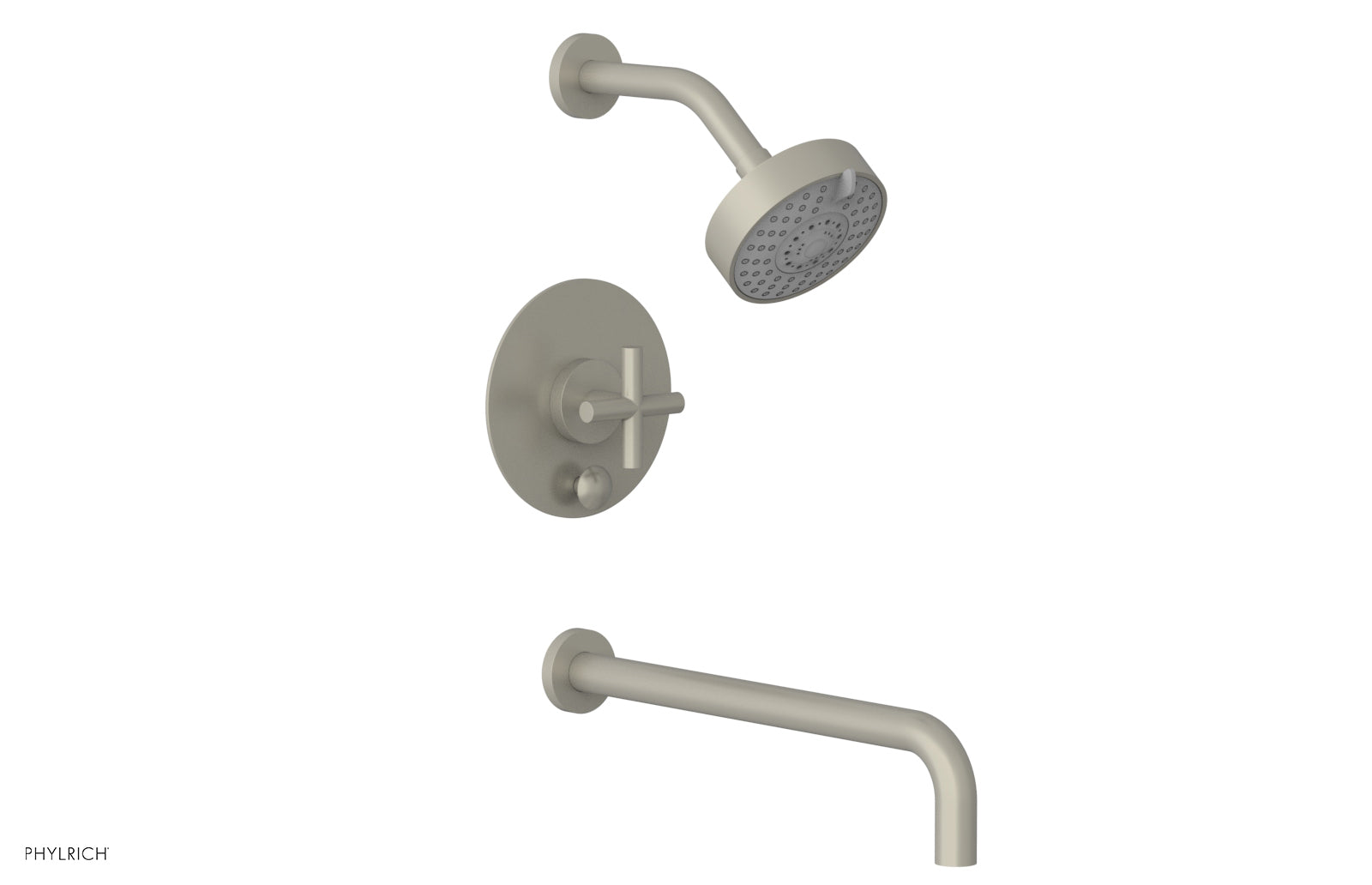 Phylrich TRANSITION Pressure Balance Tub & Shower Set 14" Spout - Cross Handle