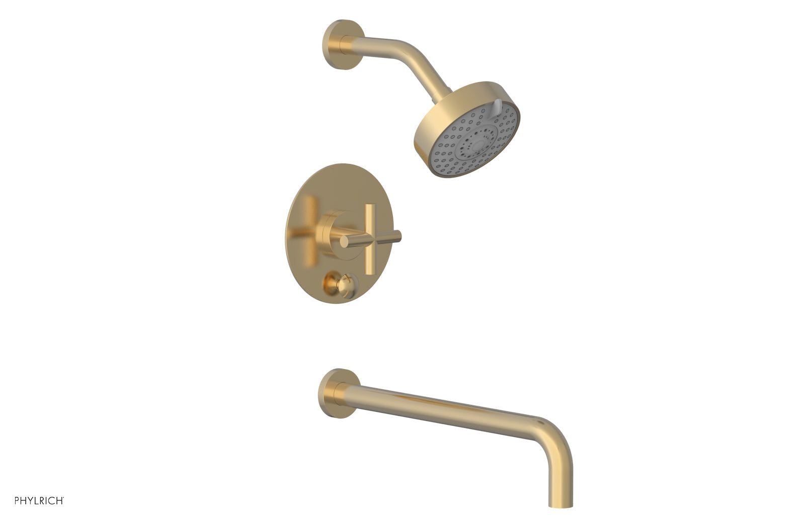Phylrich TRANSITION Pressure Balance Tub & Shower Set 14" Spout - Cross Handle