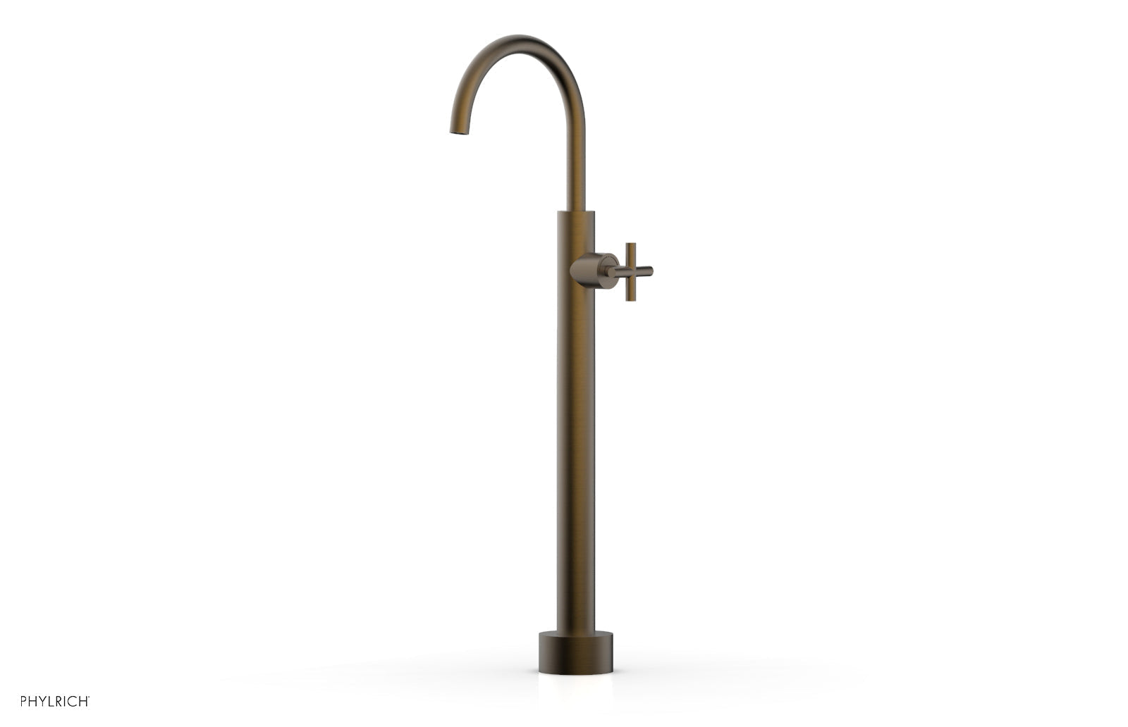 Phylrich TRANSITION Low Floor Mount Tub Filler - Cross Handle