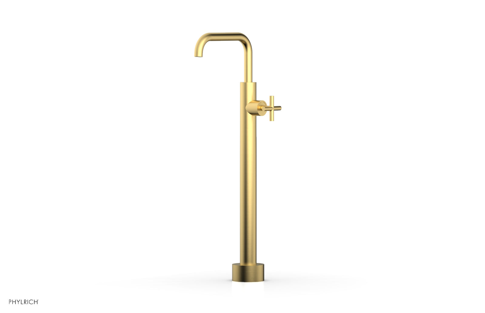 Phylrich TRANSITION Low Floor Mount Tub Filler - Cross Handle