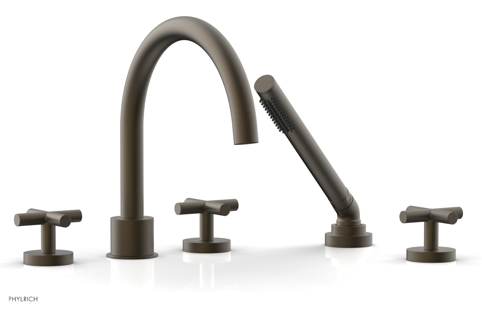 Phylrich TRANSITION Deck Tub Set with Hand Shower - Cross Handles