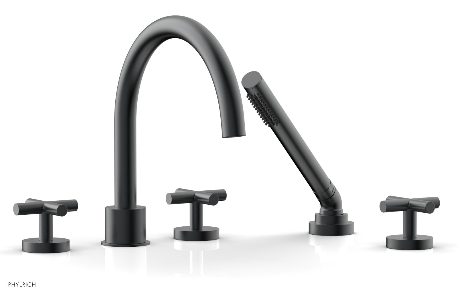 Phylrich TRANSITION Deck Tub Set with Hand Shower - Cross Handles