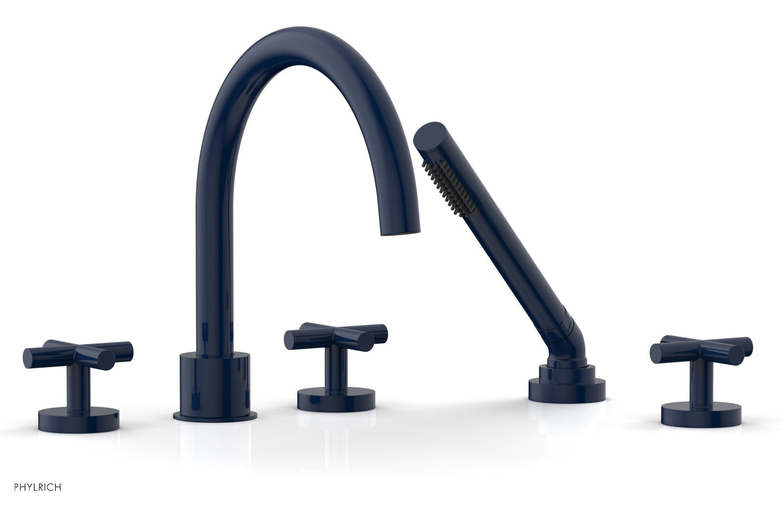 Phylrich TRANSITION Deck Tub Set with Hand Shower - Cross Handles