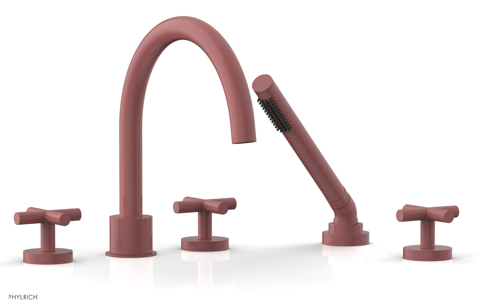 Phylrich TRANSITION Deck Tub Set with Hand Shower - Cross Handles