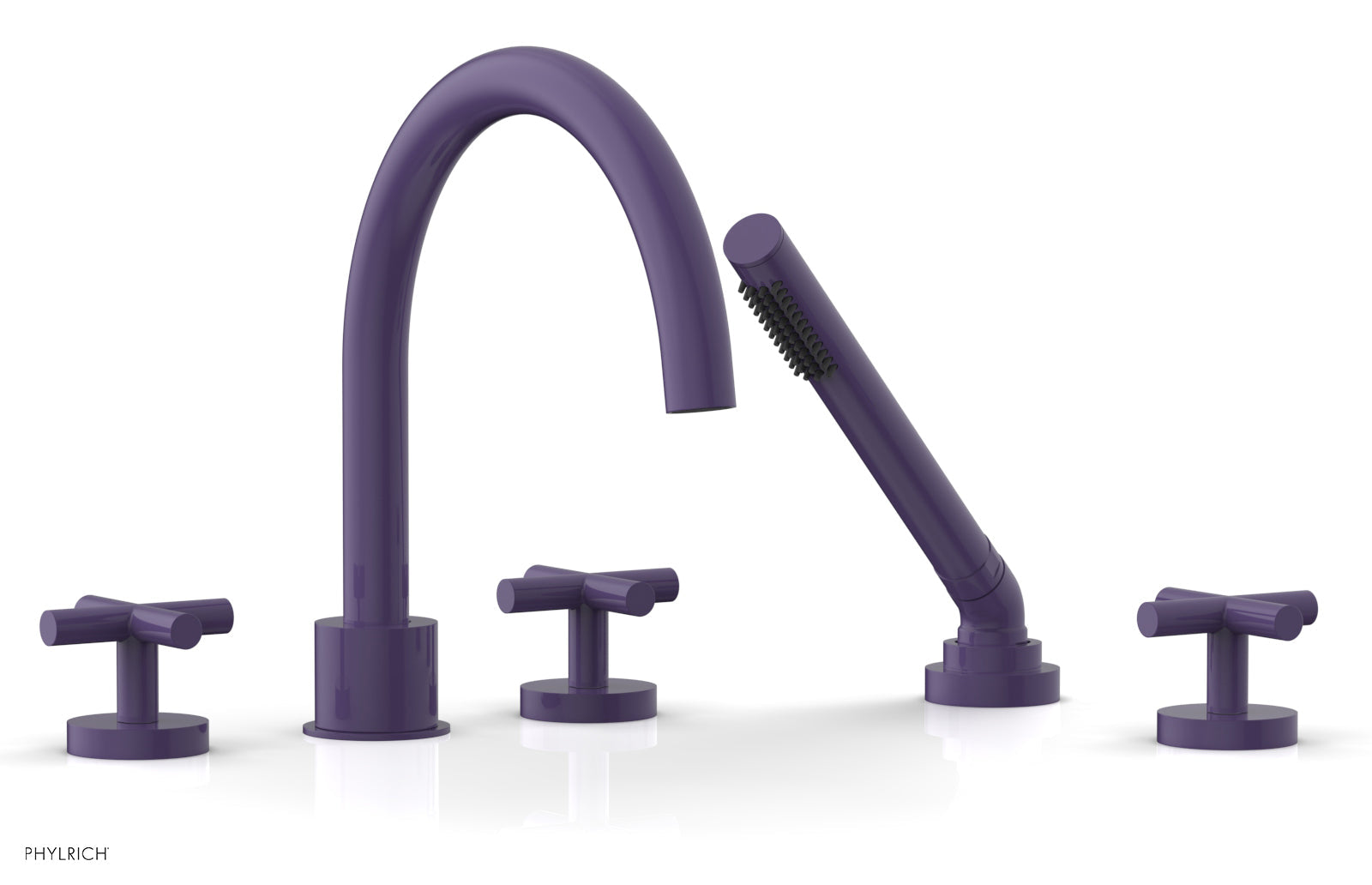 Phylrich TRANSITION Deck Tub Set with Hand Shower - Cross Handles