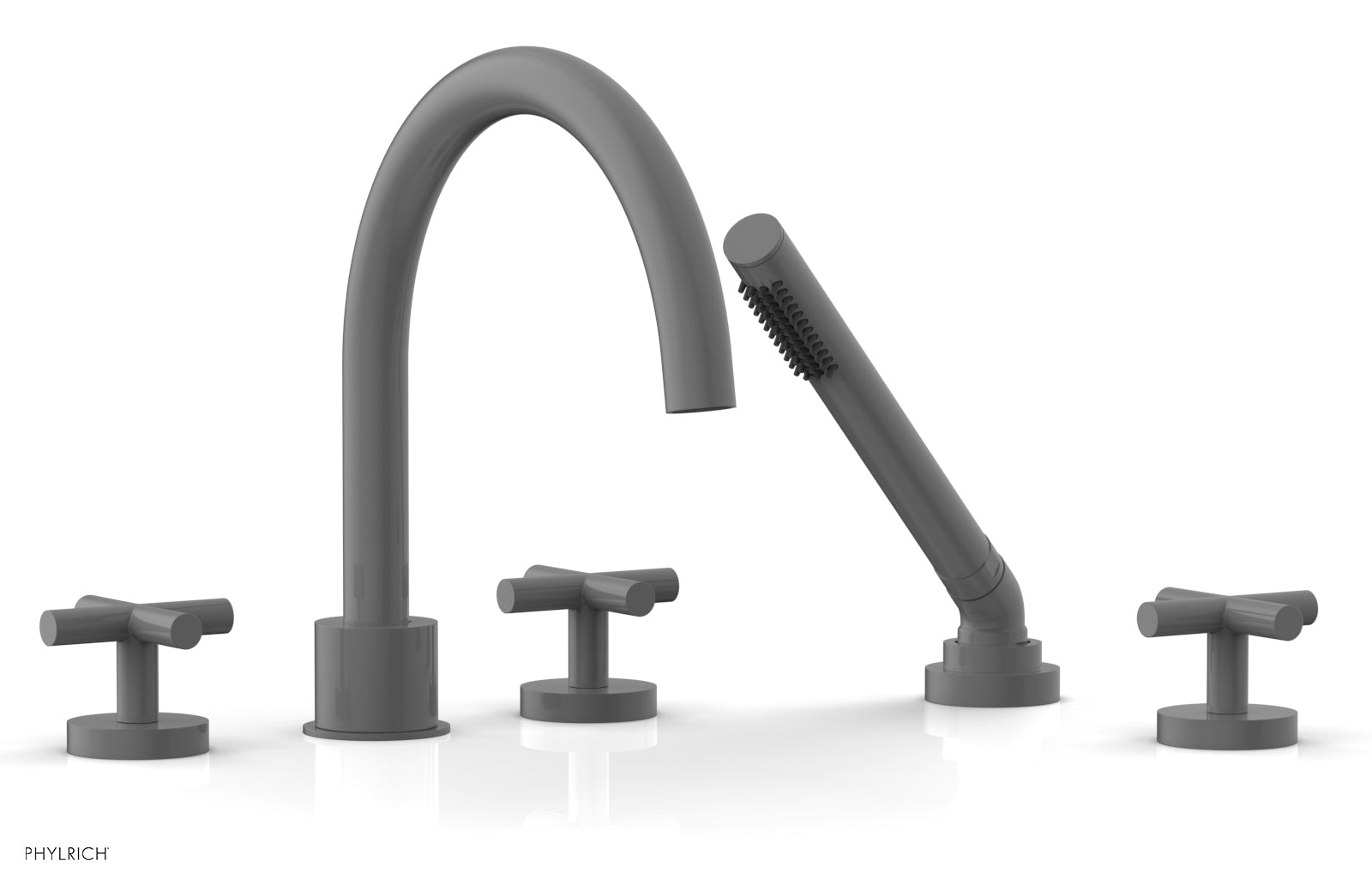 Phylrich TRANSITION Deck Tub Set with Hand Shower - Cross Handles