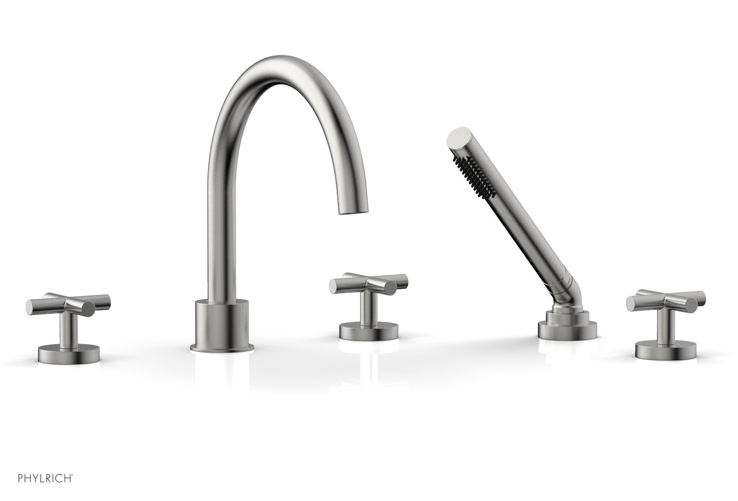 Phylrich TRANSITION Deck Tub Set with Hand Shower - Cross Handles
