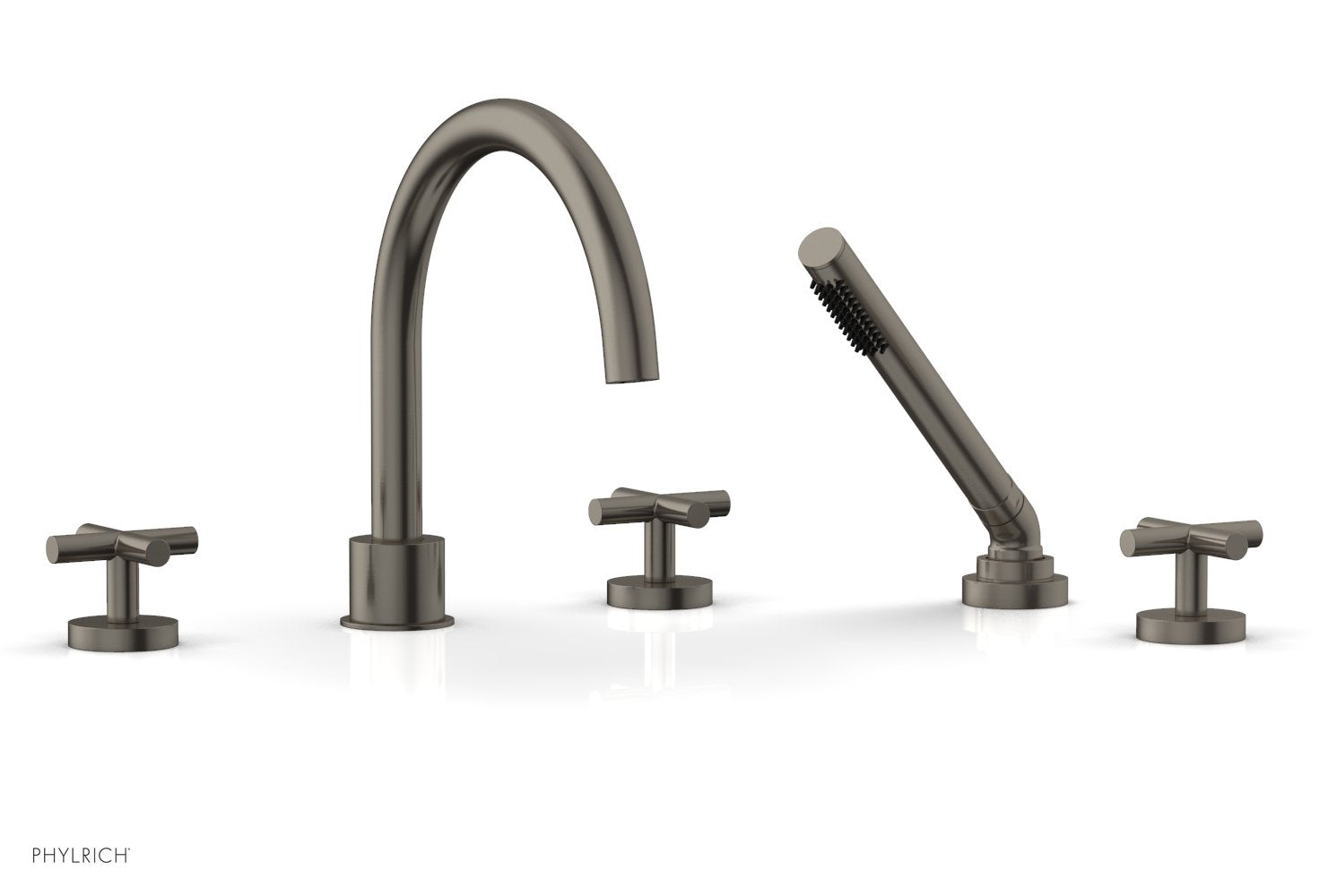 Phylrich TRANSITION Deck Tub Set with Hand Shower - Cross Handles