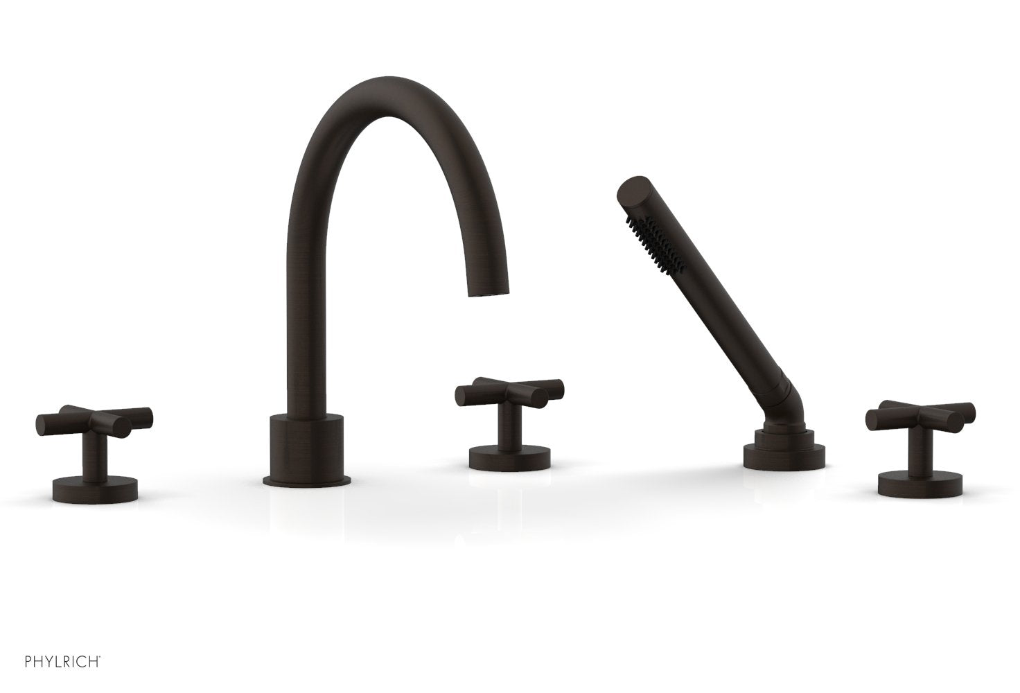 Phylrich TRANSITION Deck Tub Set with Hand Shower - Cross Handles