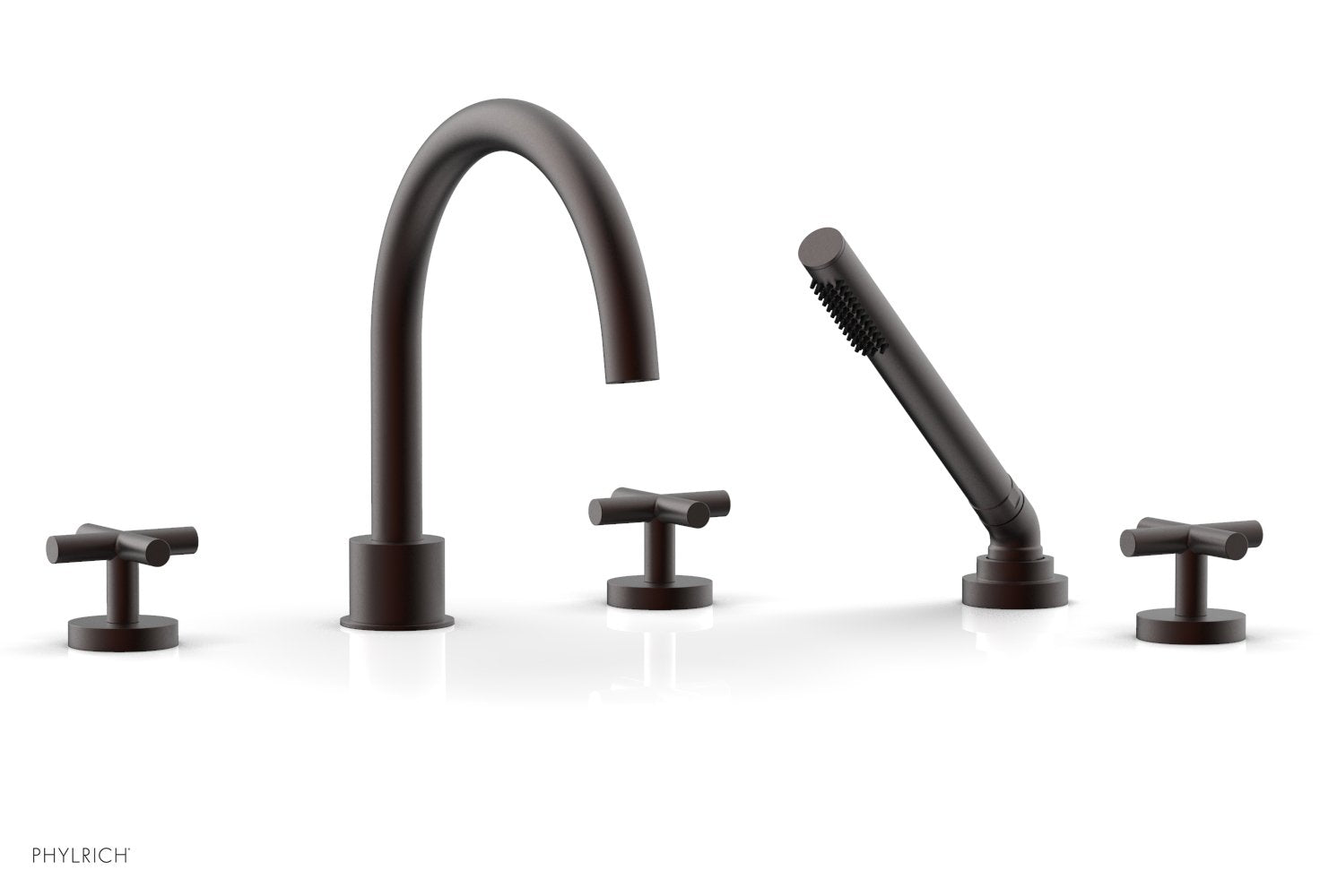 Phylrich TRANSITION Deck Tub Set with Hand Shower - Cross Handles