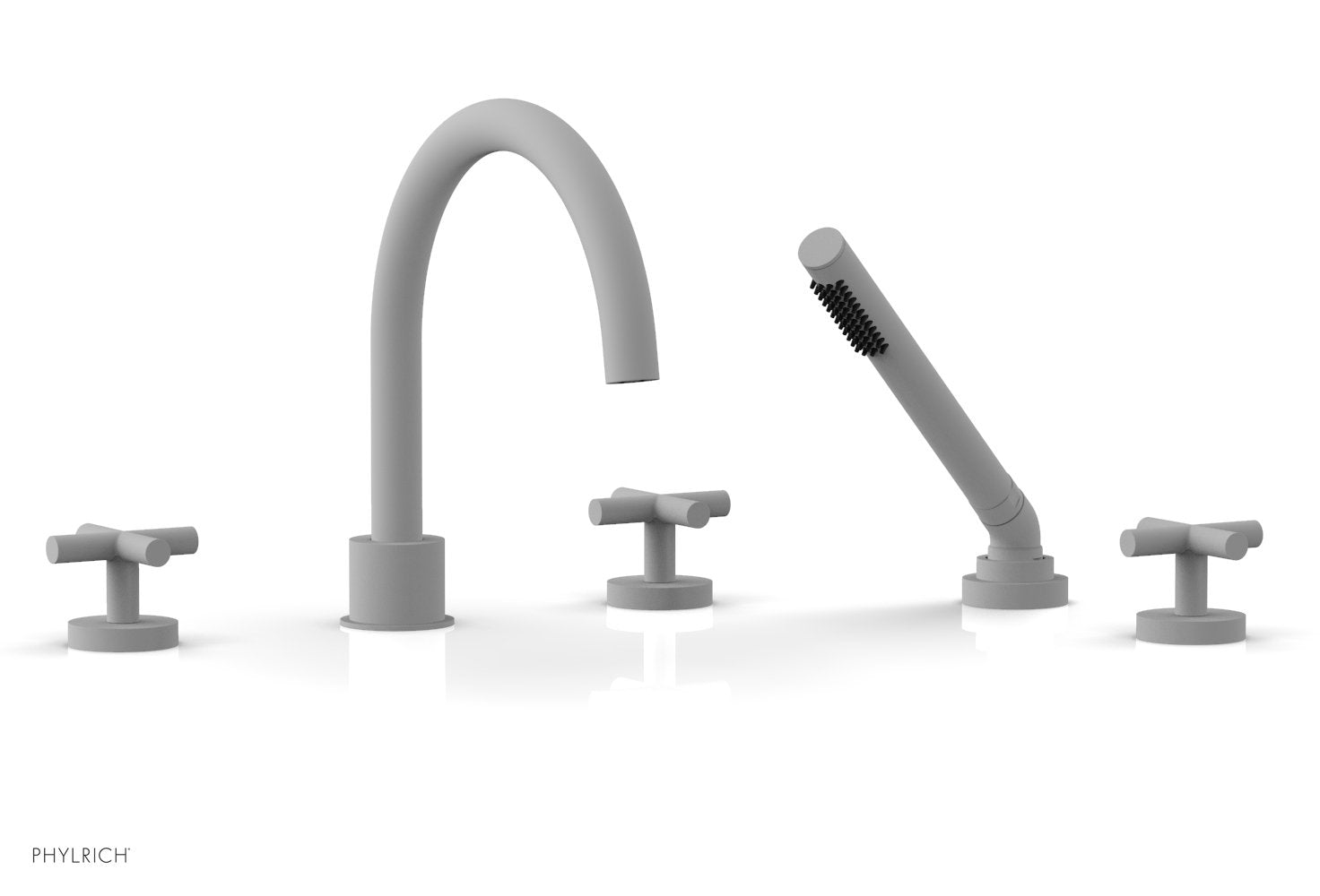 Phylrich TRANSITION Deck Tub Set with Hand Shower - Cross Handles