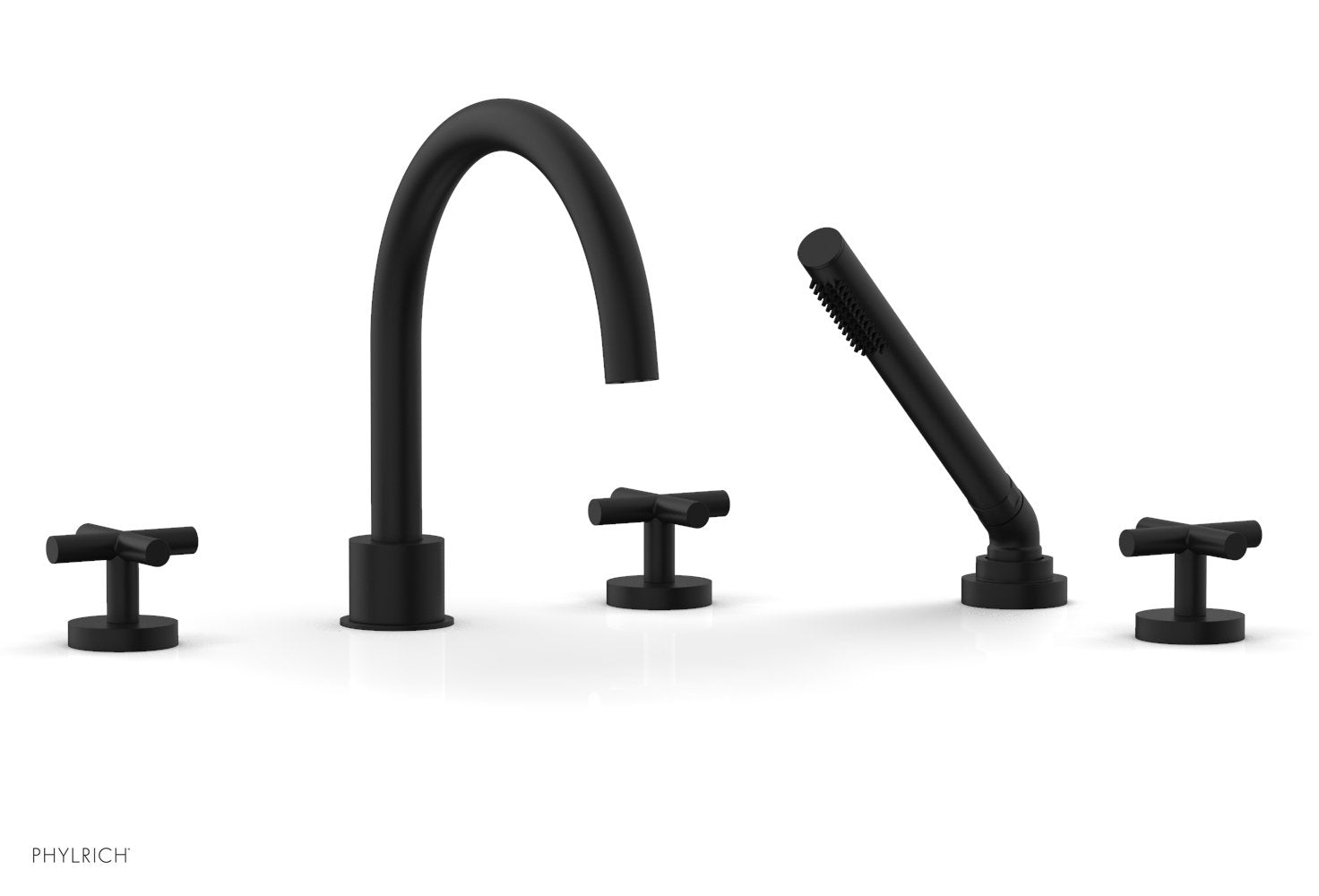 Phylrich TRANSITION Deck Tub Set with Hand Shower - Cross Handles