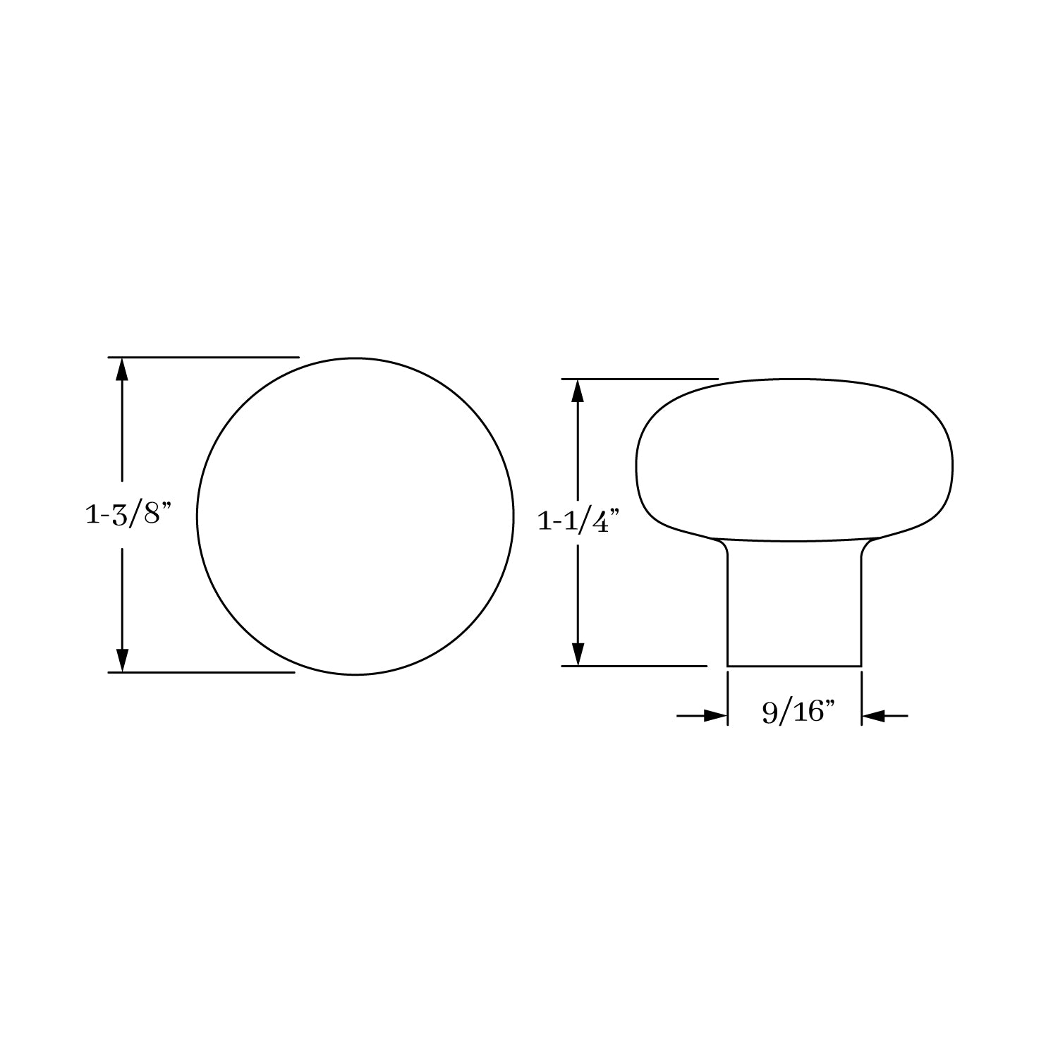 knob dimension