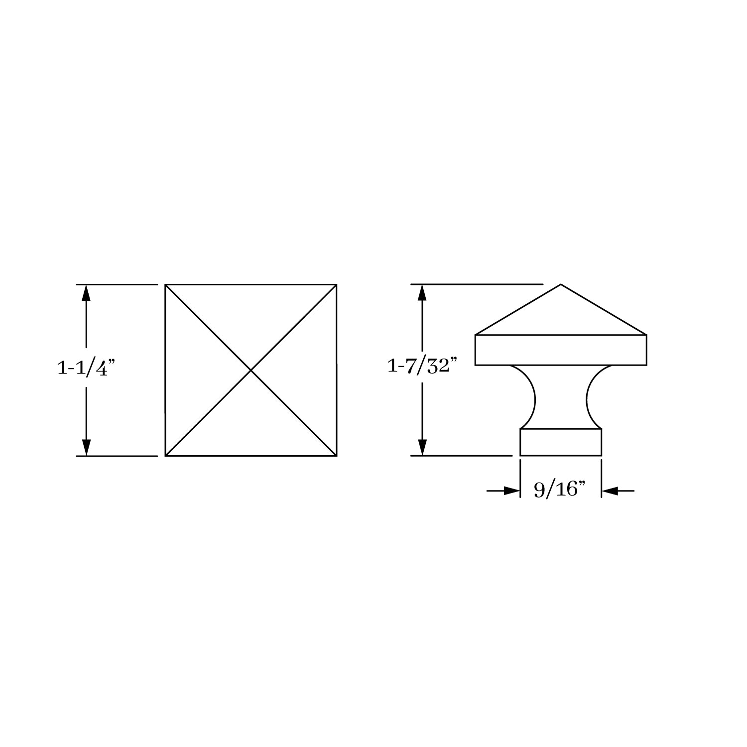 knob dimension
