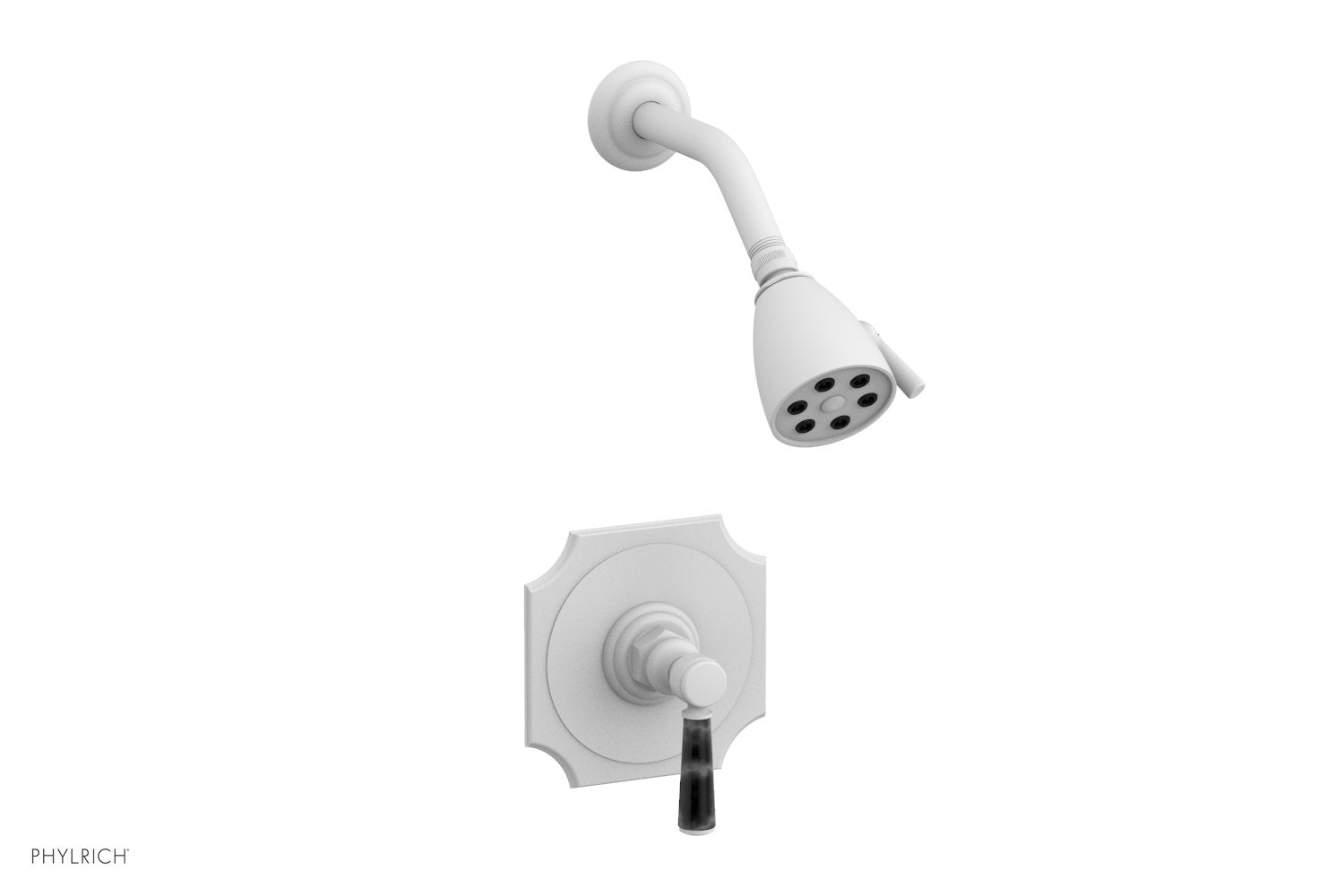 Phylrich HENRI Pressure Balance Shower Set - Black Marble Handle