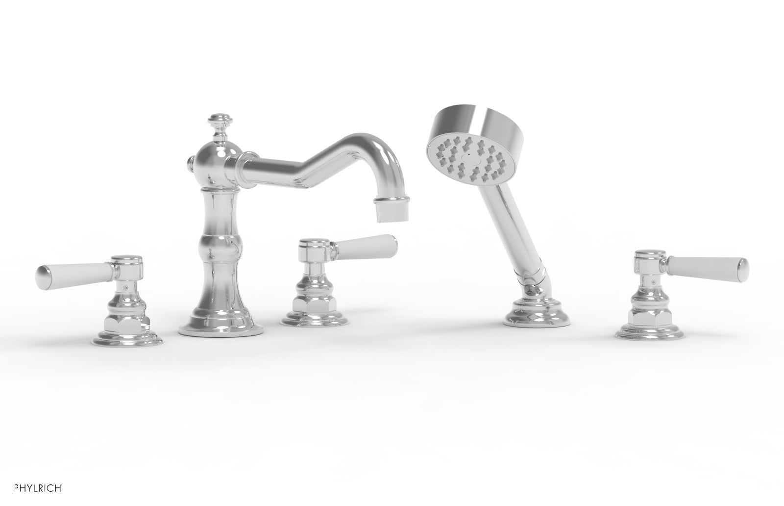 polished chrome deck tub set