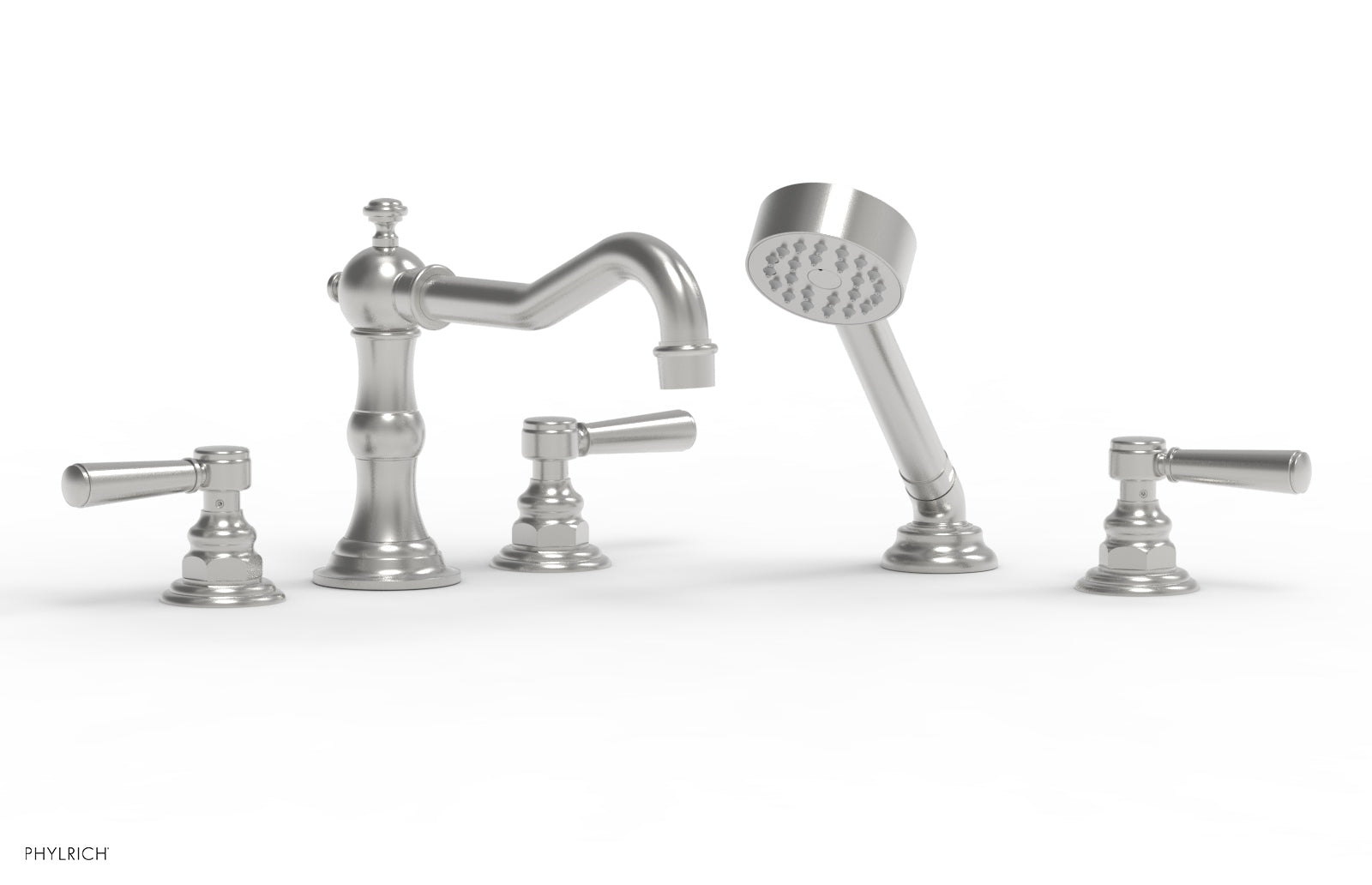 Phylrich HENRI Deck Tub Set with Hand Shower with Lever Handles