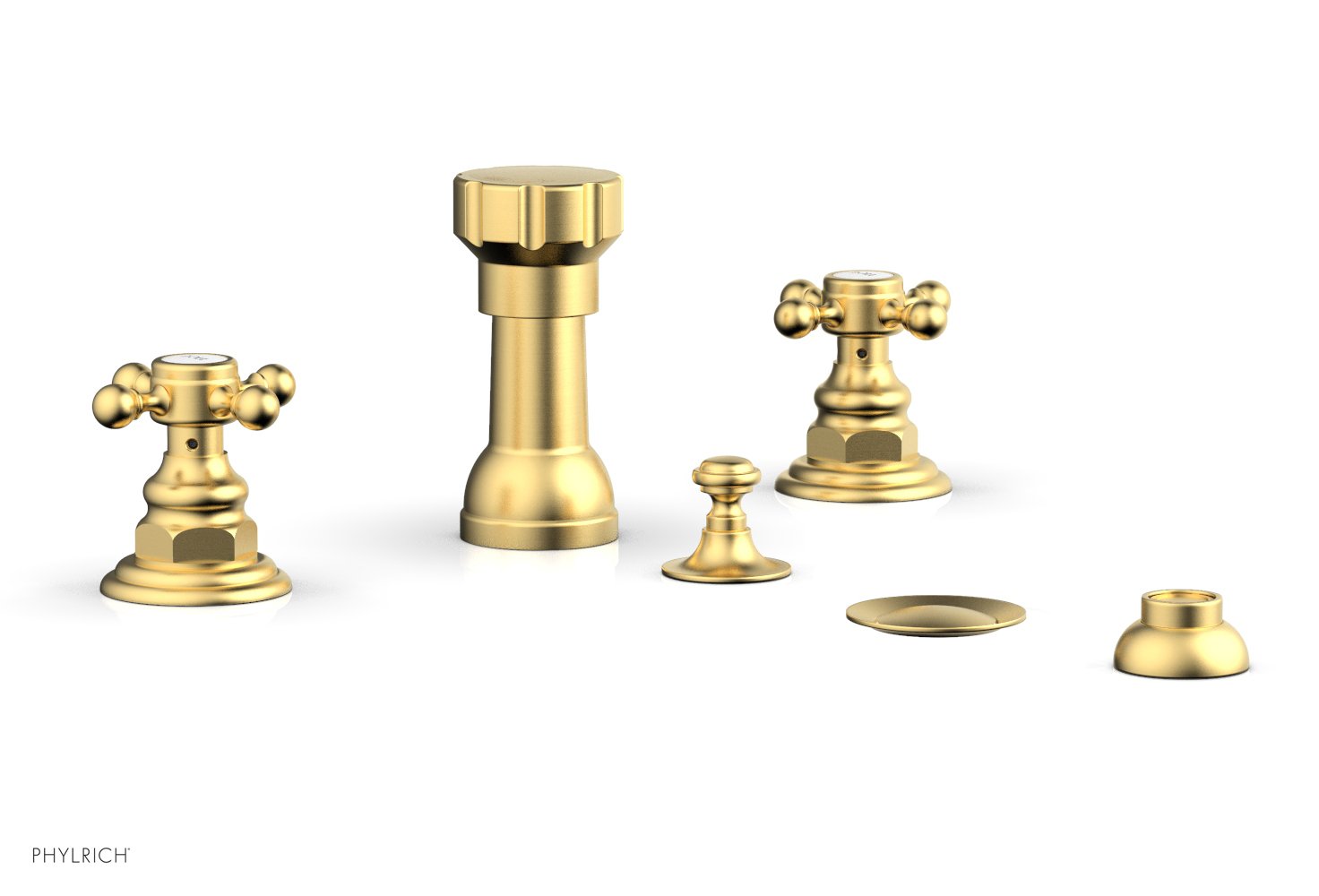 Phylrich HENRI Four Hole Bidet Set - Cross Handles