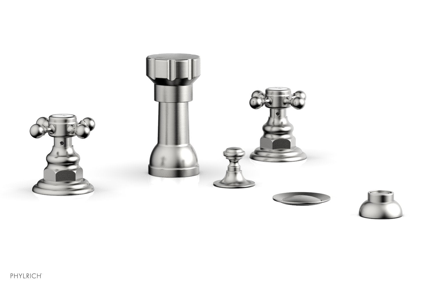 Phylrich HENRI Four Hole Bidet Set - Cross Handles