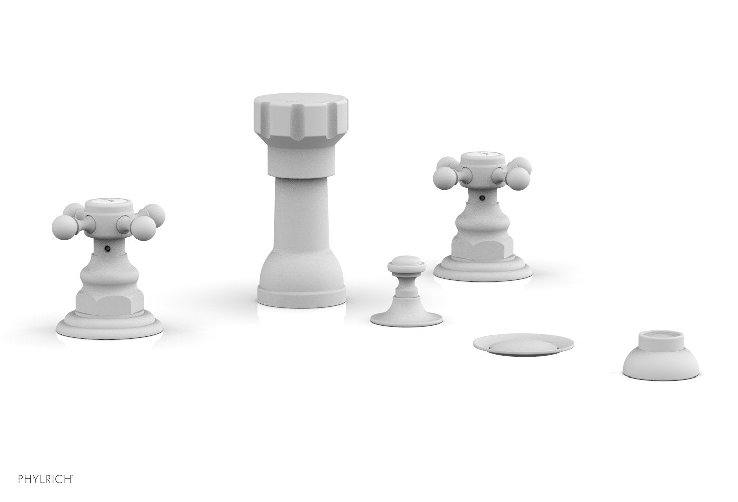 Phylrich HENRI Four Hole Bidet Set - Cross Handles