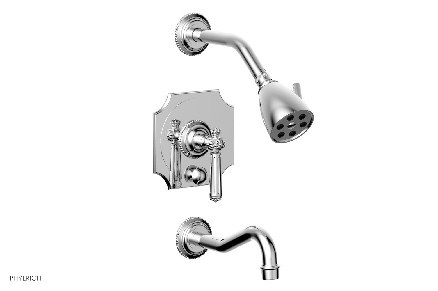 polished chrome shower set