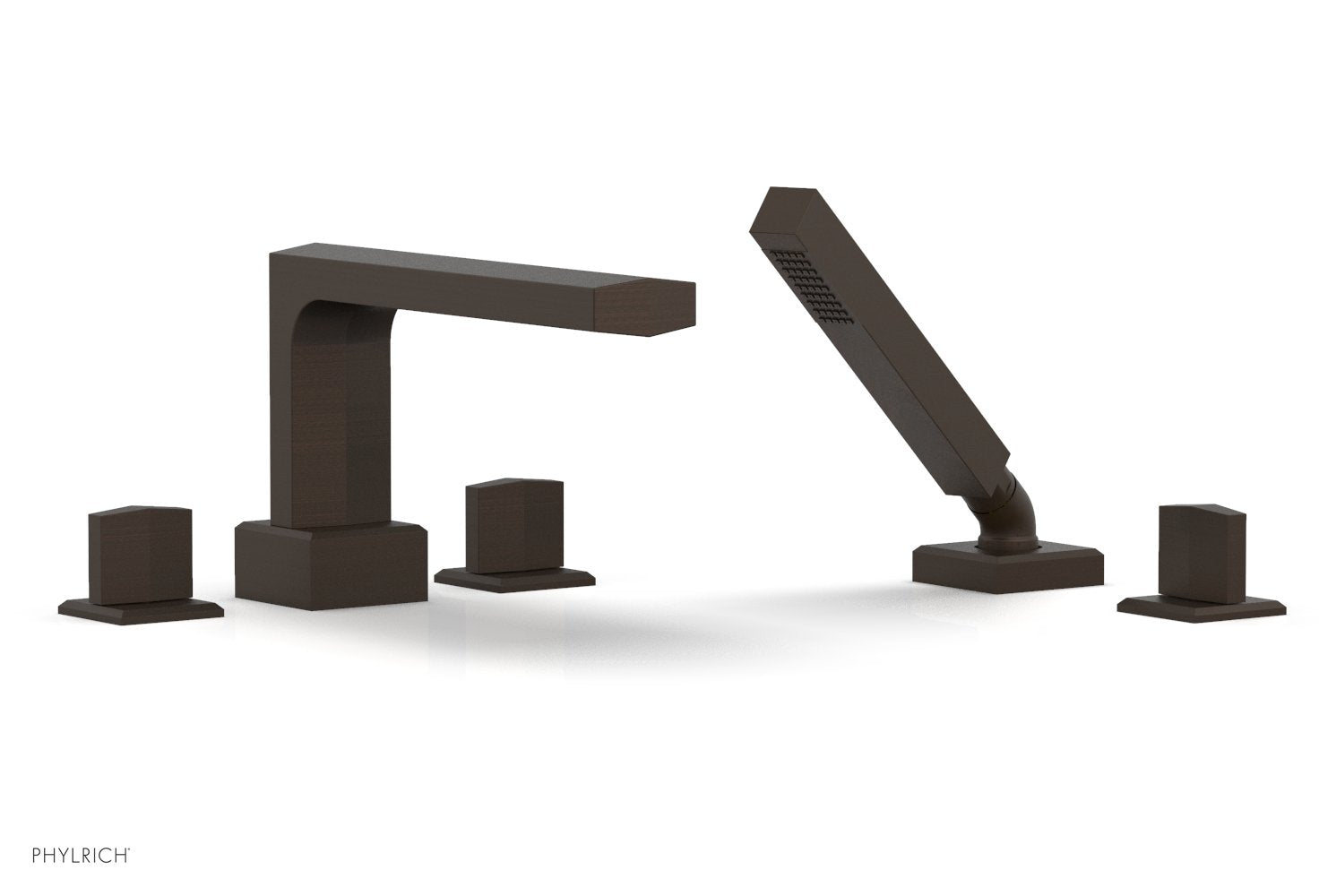 Phylrich DIAMA Deck Tub Set with Hand Shower - Blade Handles