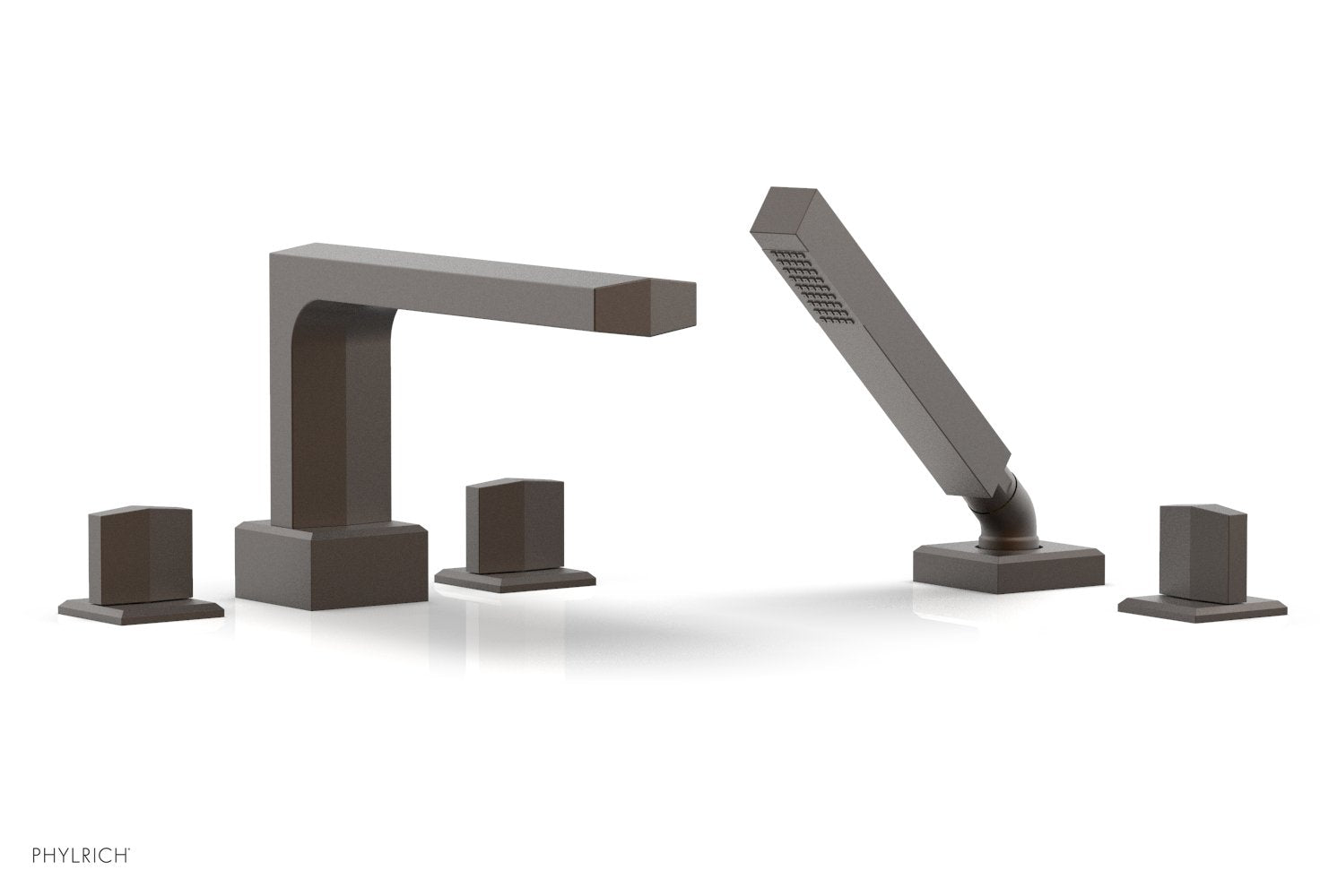 Phylrich DIAMA Deck Tub Set with Hand Shower - Blade Handles