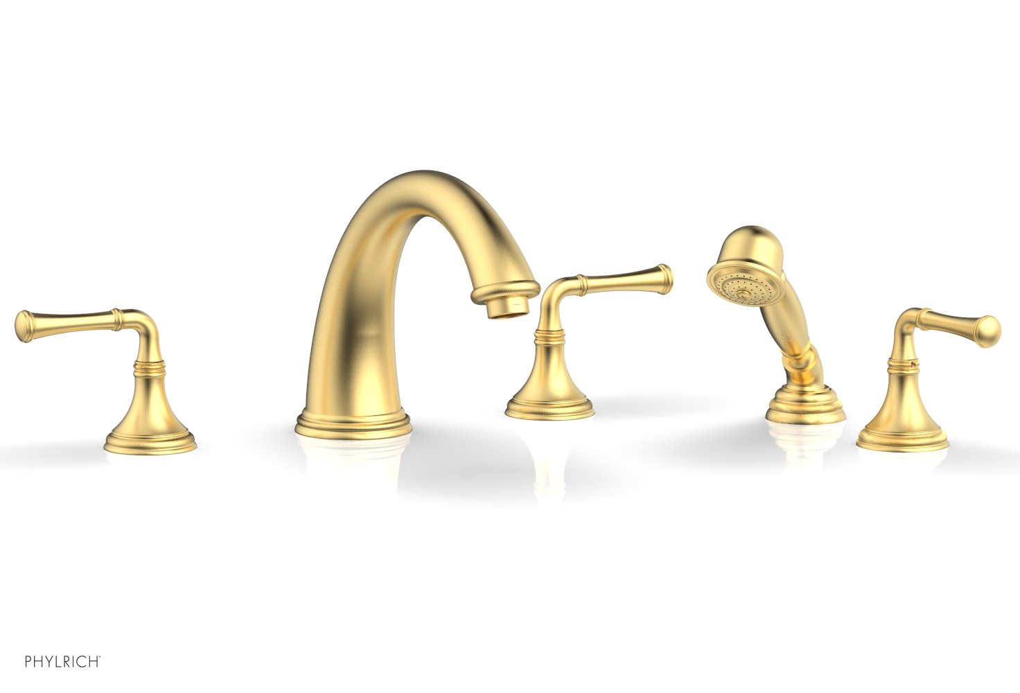 Phylrich COINED Deck Tub Set with Hand Shower - Lever Handles