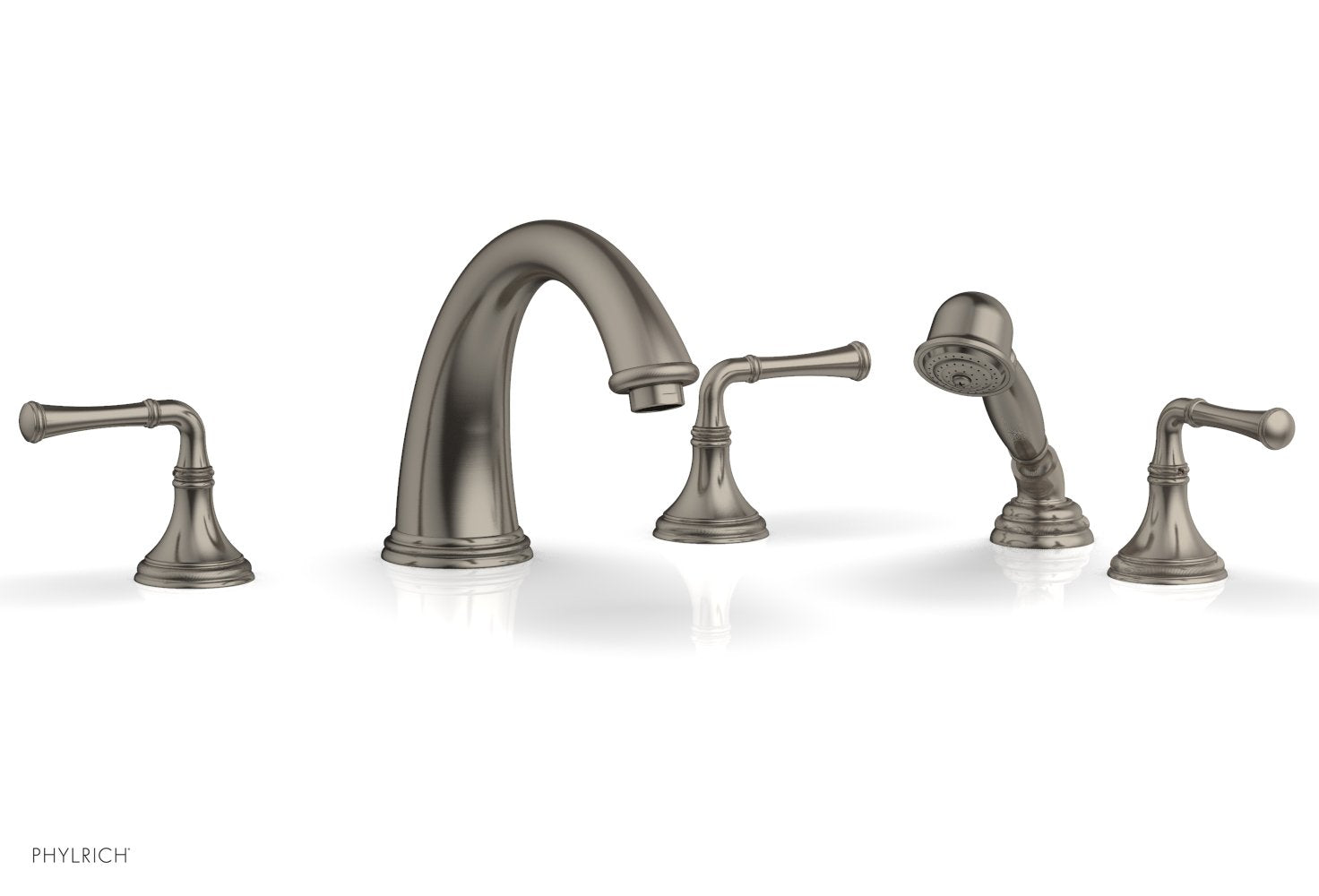 Phylrich COINED Deck Tub Set with Hand Shower - Lever Handles