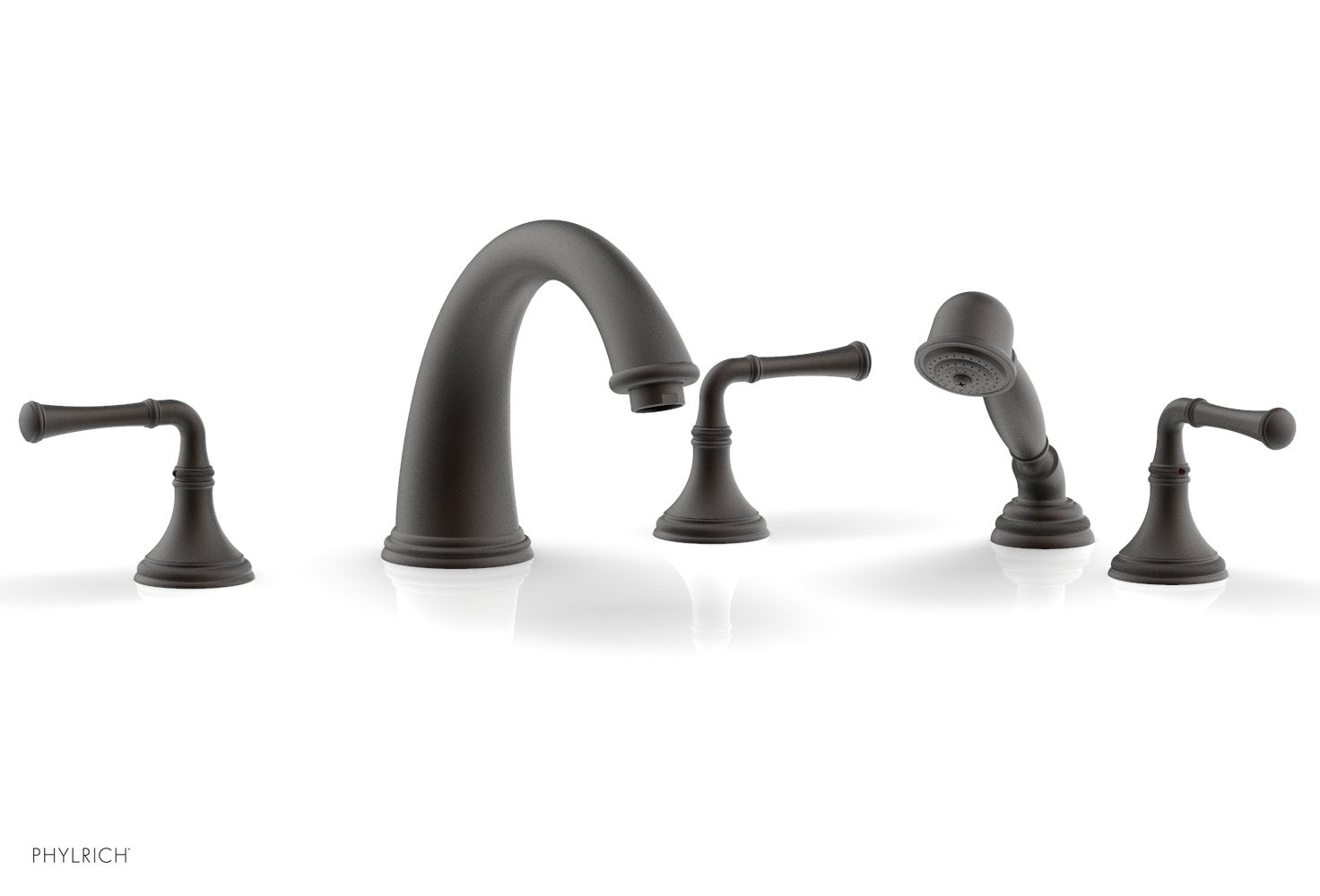 Phylrich COINED Deck Tub Set with Hand Shower - Lever Handles