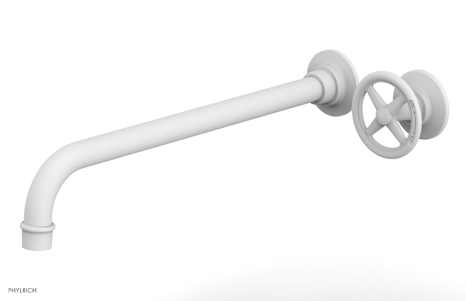 Phylrich WORKS 14" Single Handle Wall Lavatory Set - Cross Handle