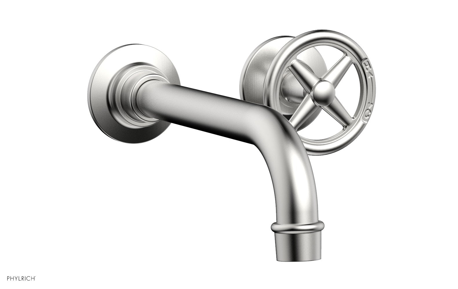 Phylrich WORKS Single Handle Wall Lavatory Set - Cross Handles