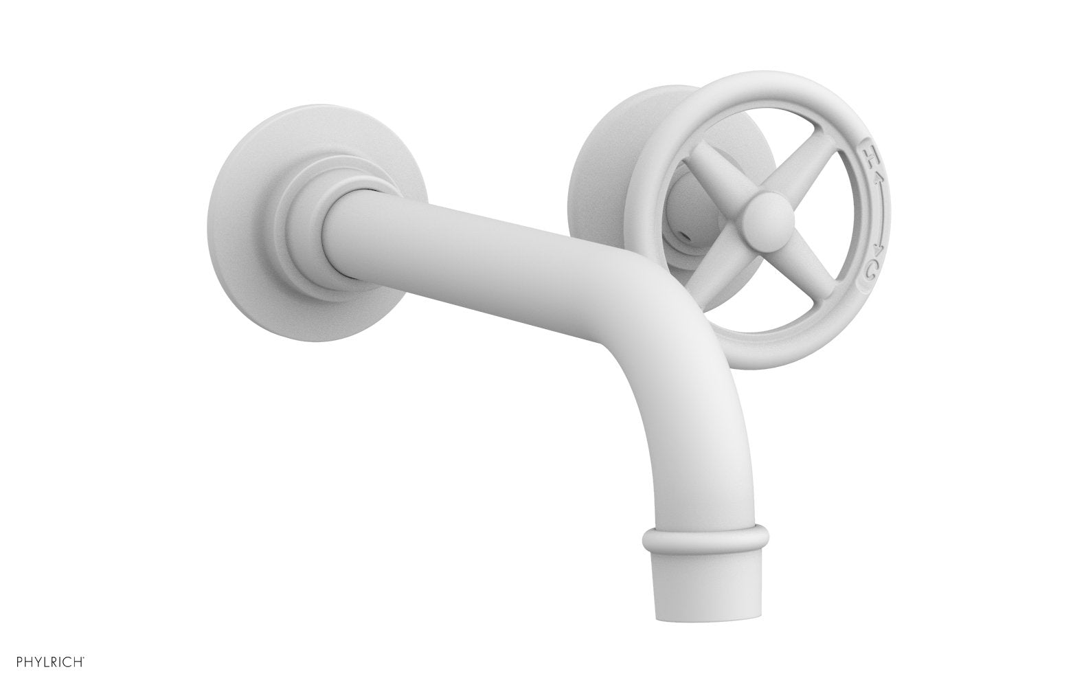 Phylrich WORKS Single Handle Wall Lavatory Set - Cross Handles