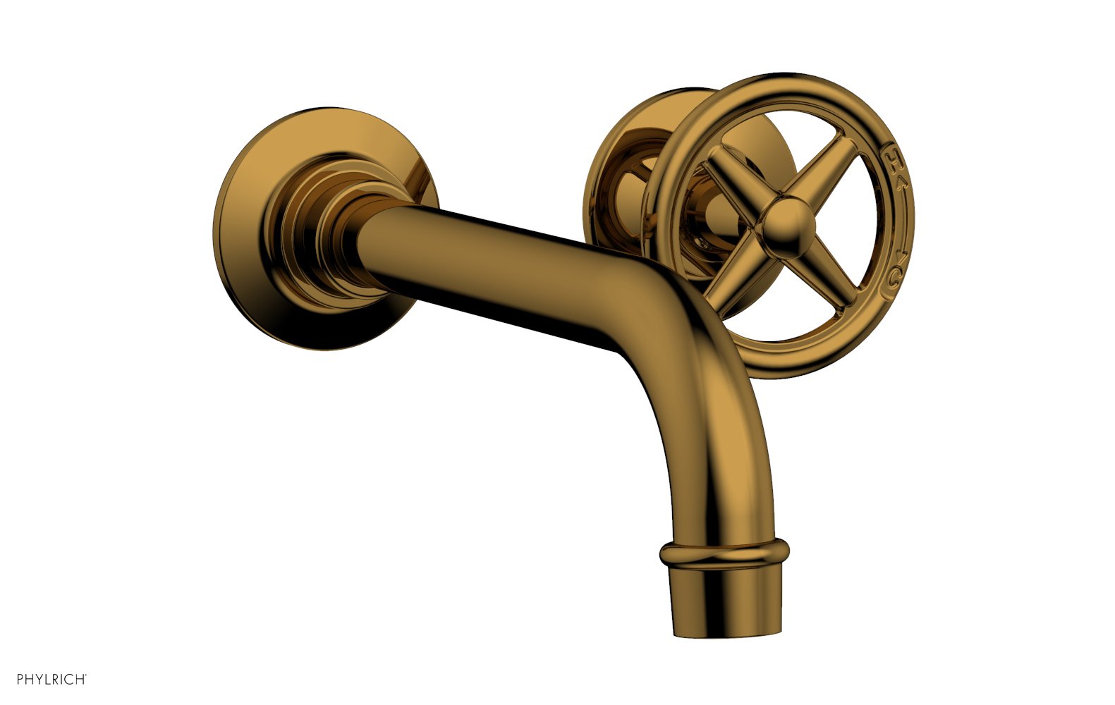 Phylrich WORKS Single Handle Wall Lavatory Set - Cross Handles