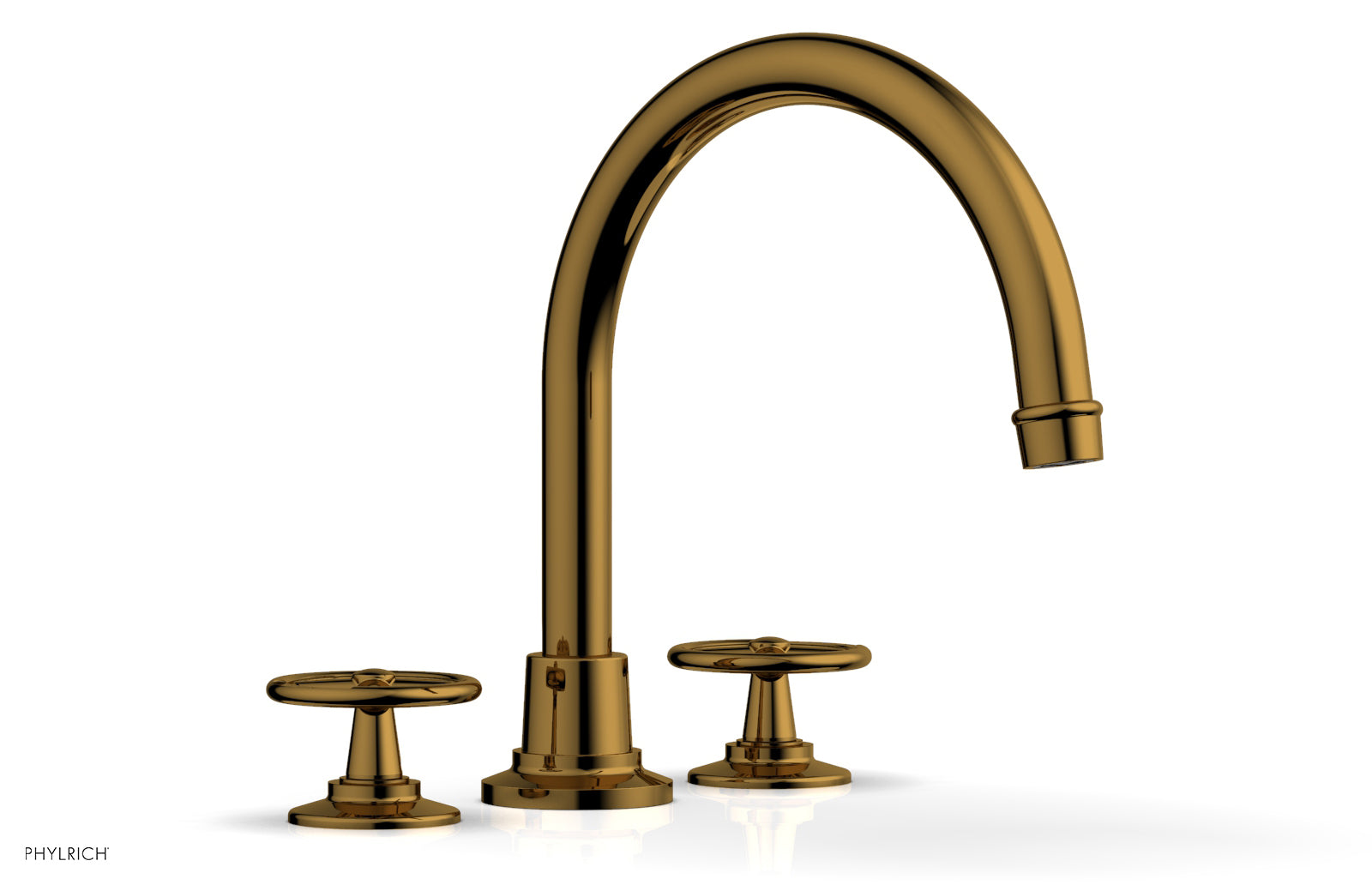 Phylrich WORKS Deck Tub Set - High Spout Cross Handles