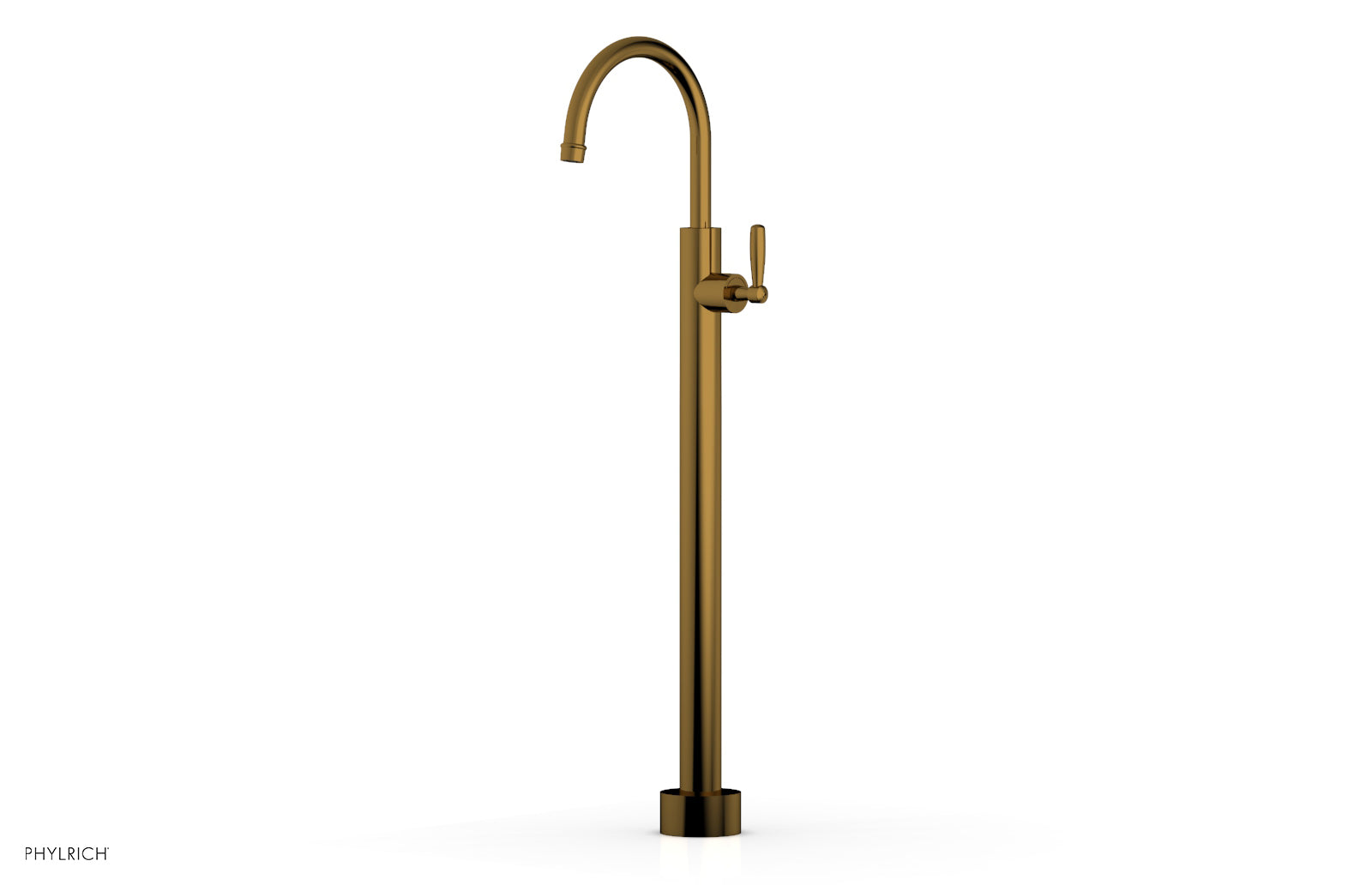 Phylrich WORKS Tall Floor Mount Tub Filler - Lever Handle