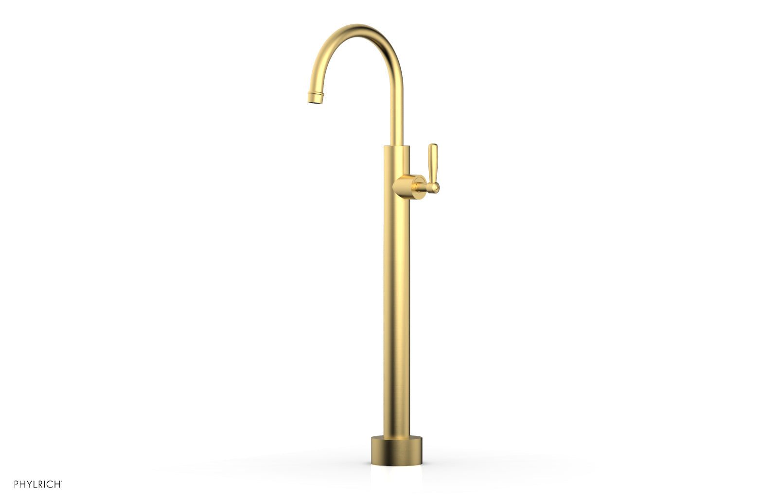 Phylrich WORKS Low Floor Mount Tub Filler - Lever Handle