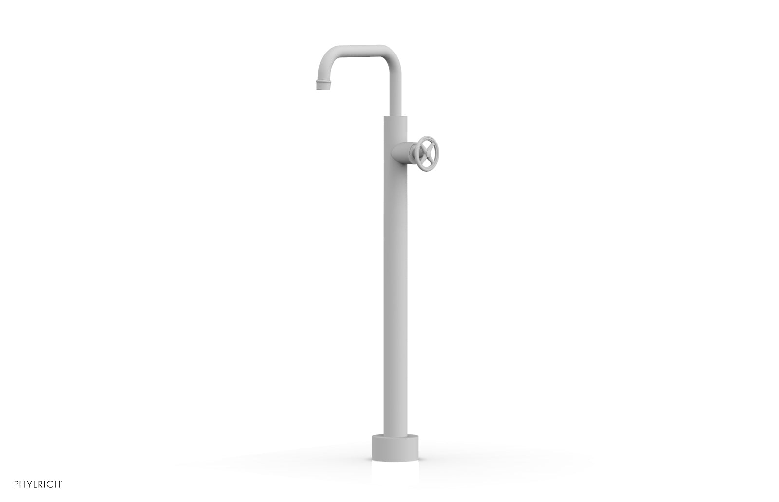 Phylrich WORKS Tall Floor Mount Tub Filler - Cross Handle