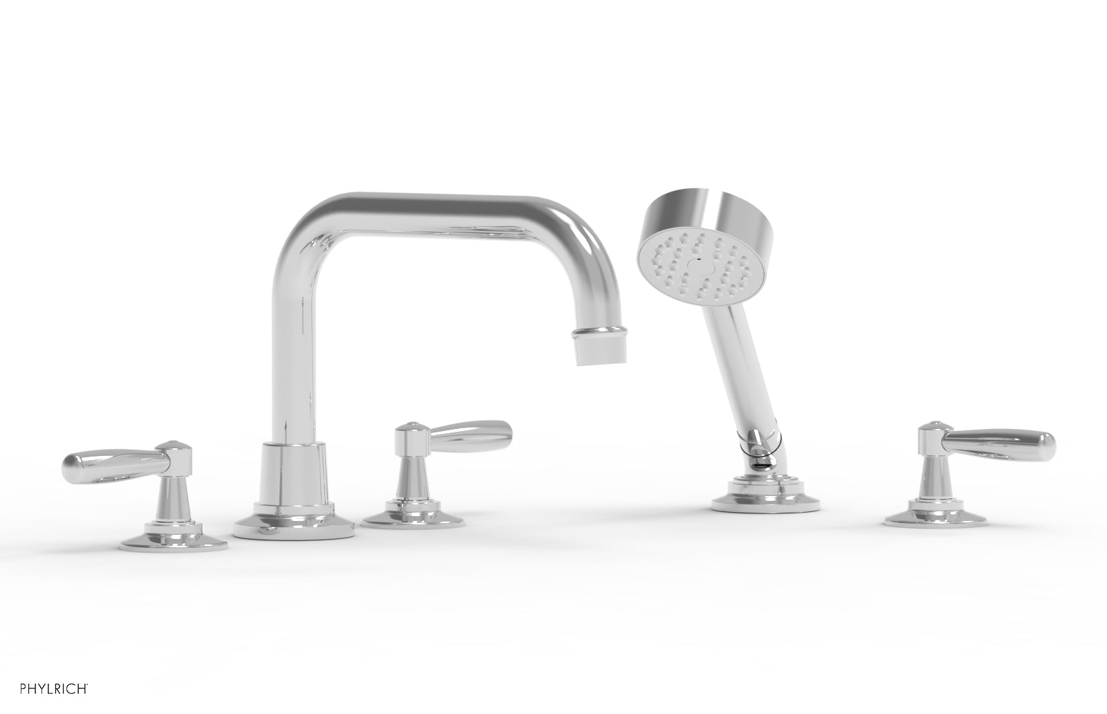 polished chrome deck tub set