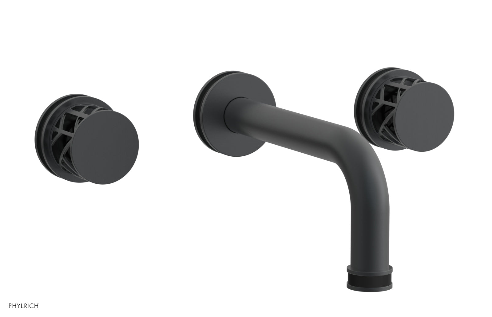 Phylrich JOLIE Wall Tub Set - Round Handles with "Black" Accents