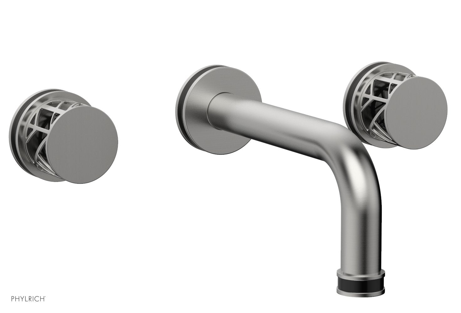 Phylrich JOLIE Wall Tub Set - Round Handles with "Black" Accents