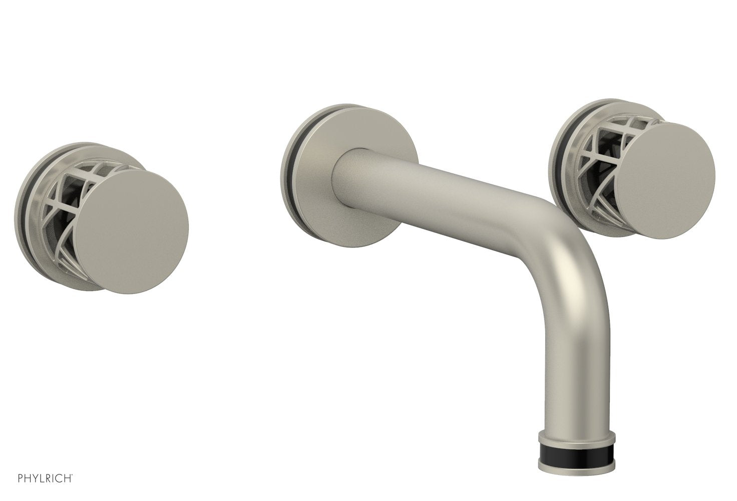 Phylrich JOLIE Wall Tub Set - Round Handles with "Black" Accents