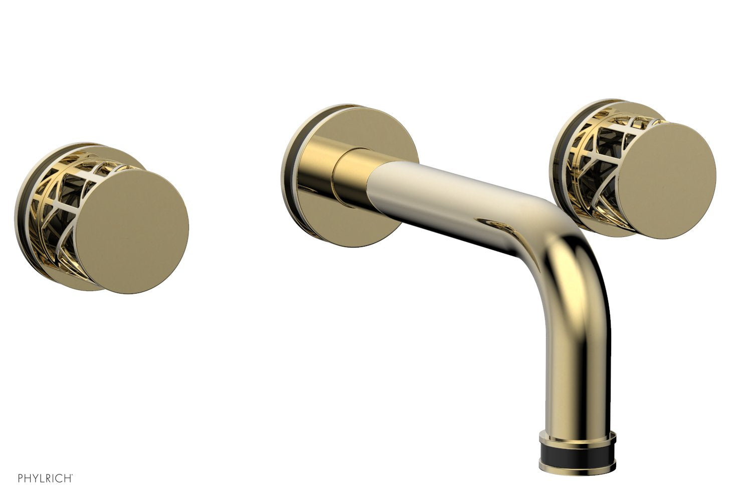 Phylrich JOLIE Wall Tub Set - Round Handles with "Black" Accents