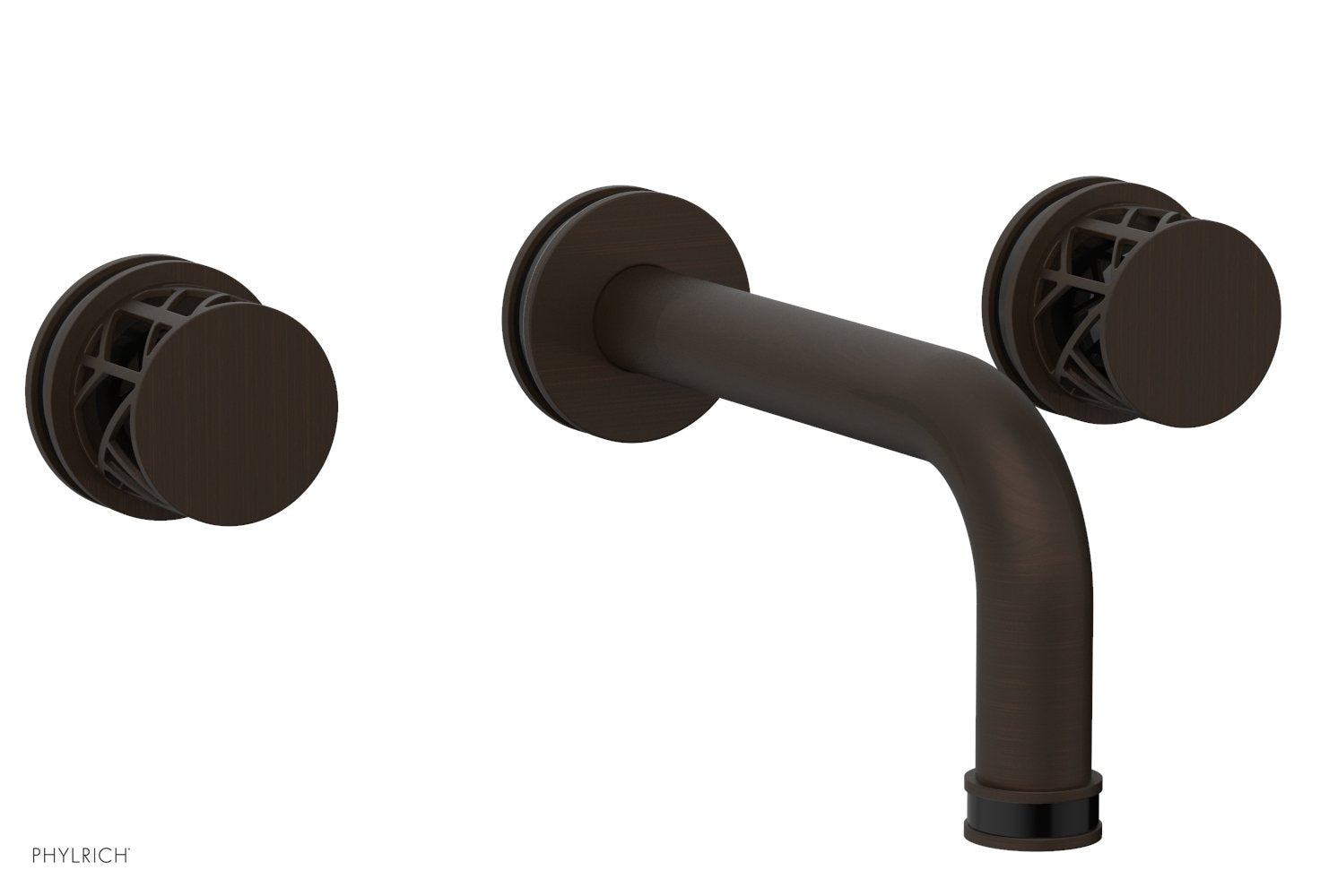 Phylrich JOLIE Wall Tub Set - Round Handles with "Black" Accents