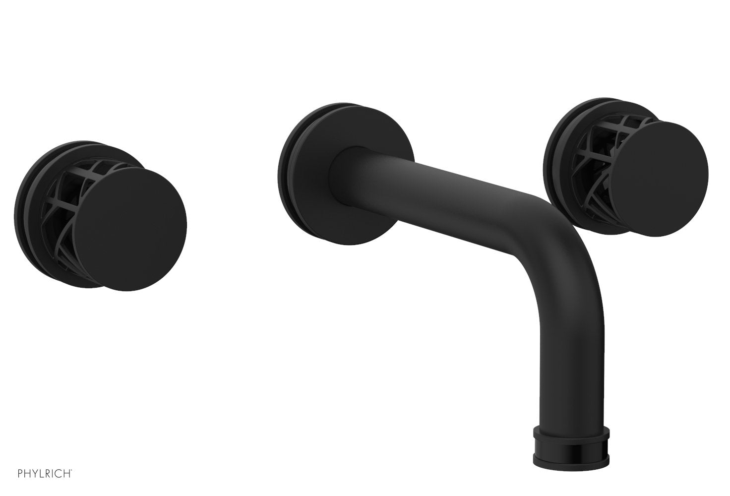 Phylrich JOLIE Wall Tub Set - Round Handles with "Black" Accents