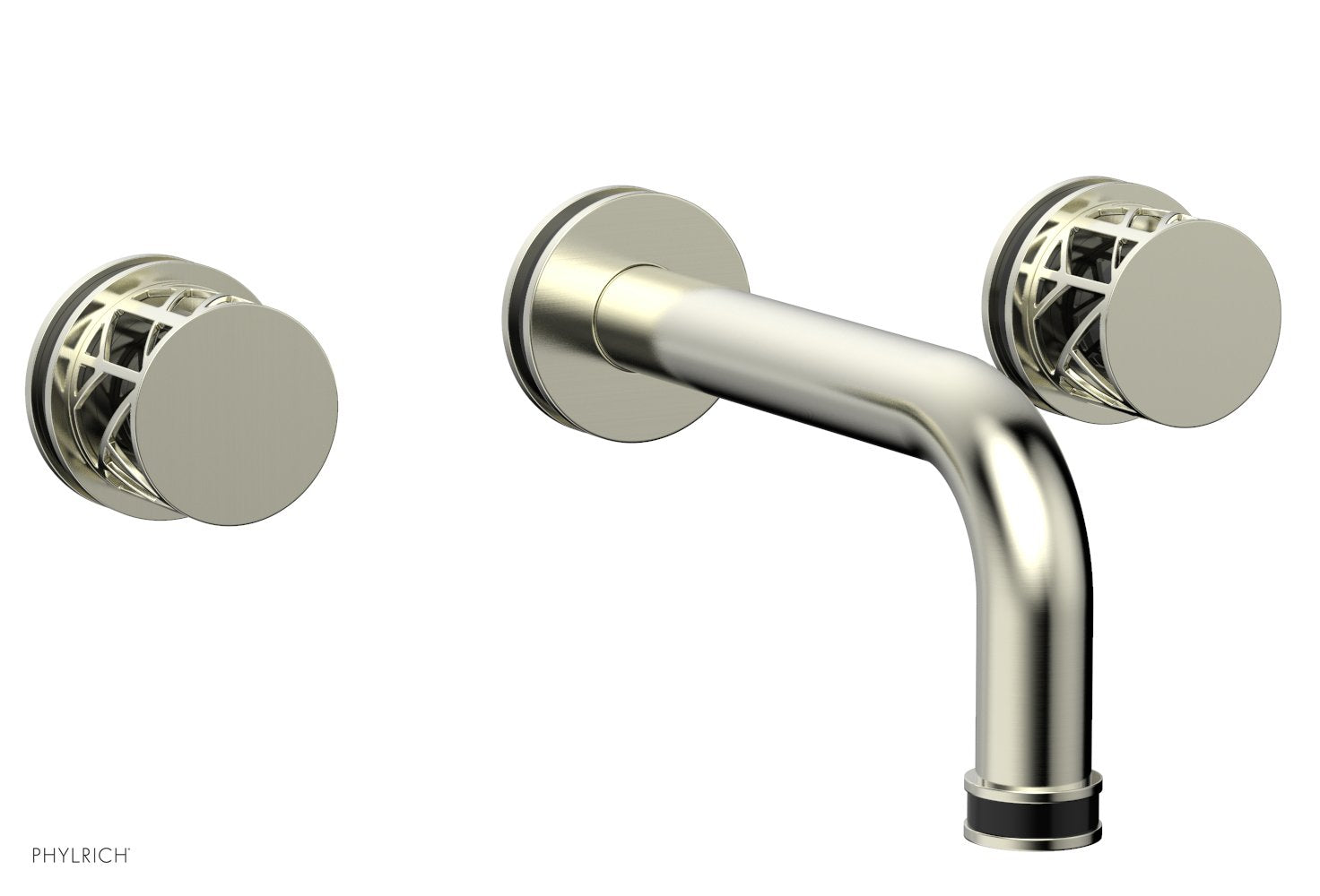 Phylrich JOLIE Wall Tub Set - Round Handles with "Black" Accents