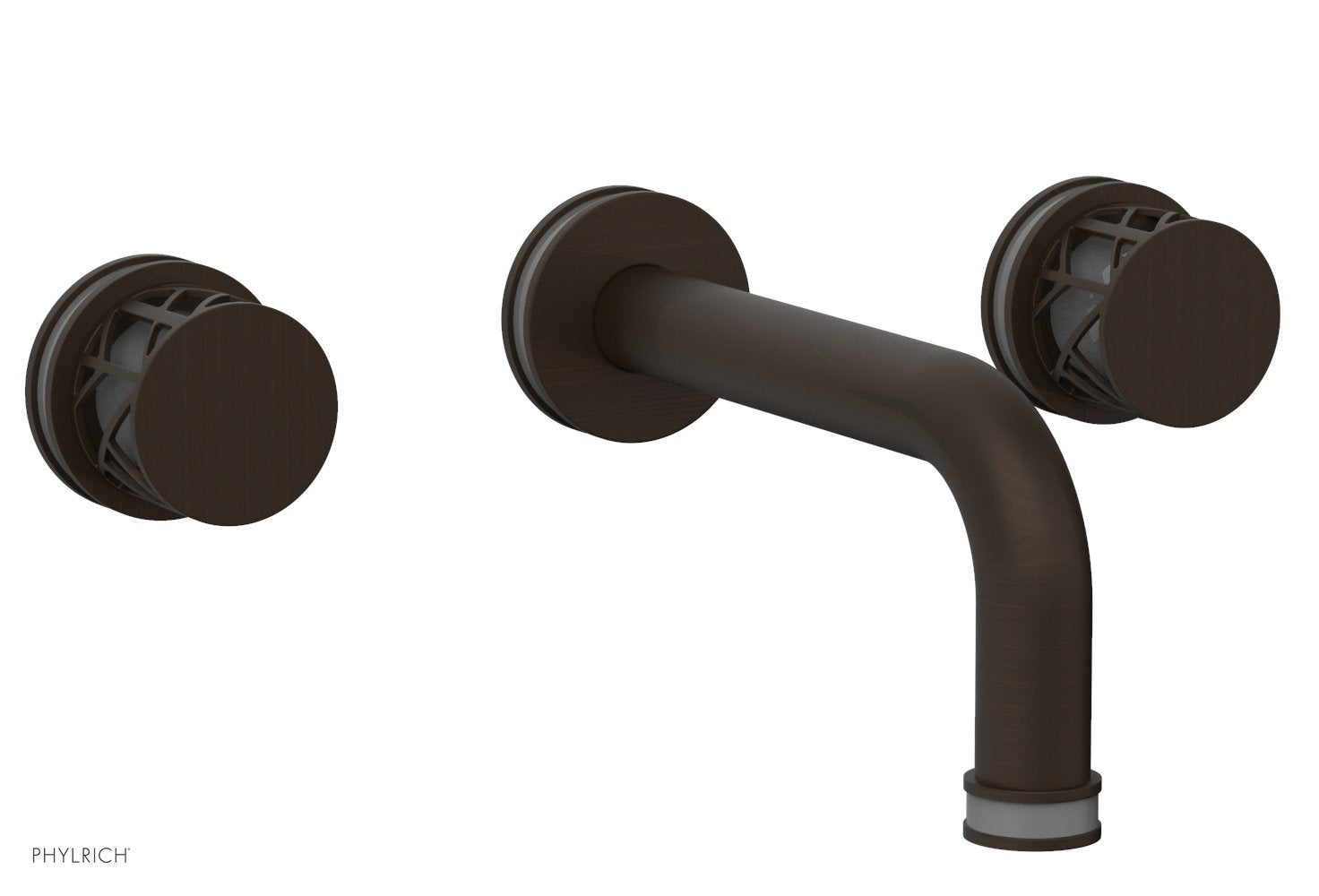 Phylrich JOLIE Wall Tub Set - Round Handles with "Grey" Accents