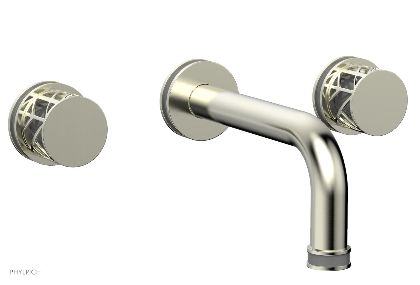 Phylrich JOLIE Wall Tub Set - Round Handles with "Grey" Accents